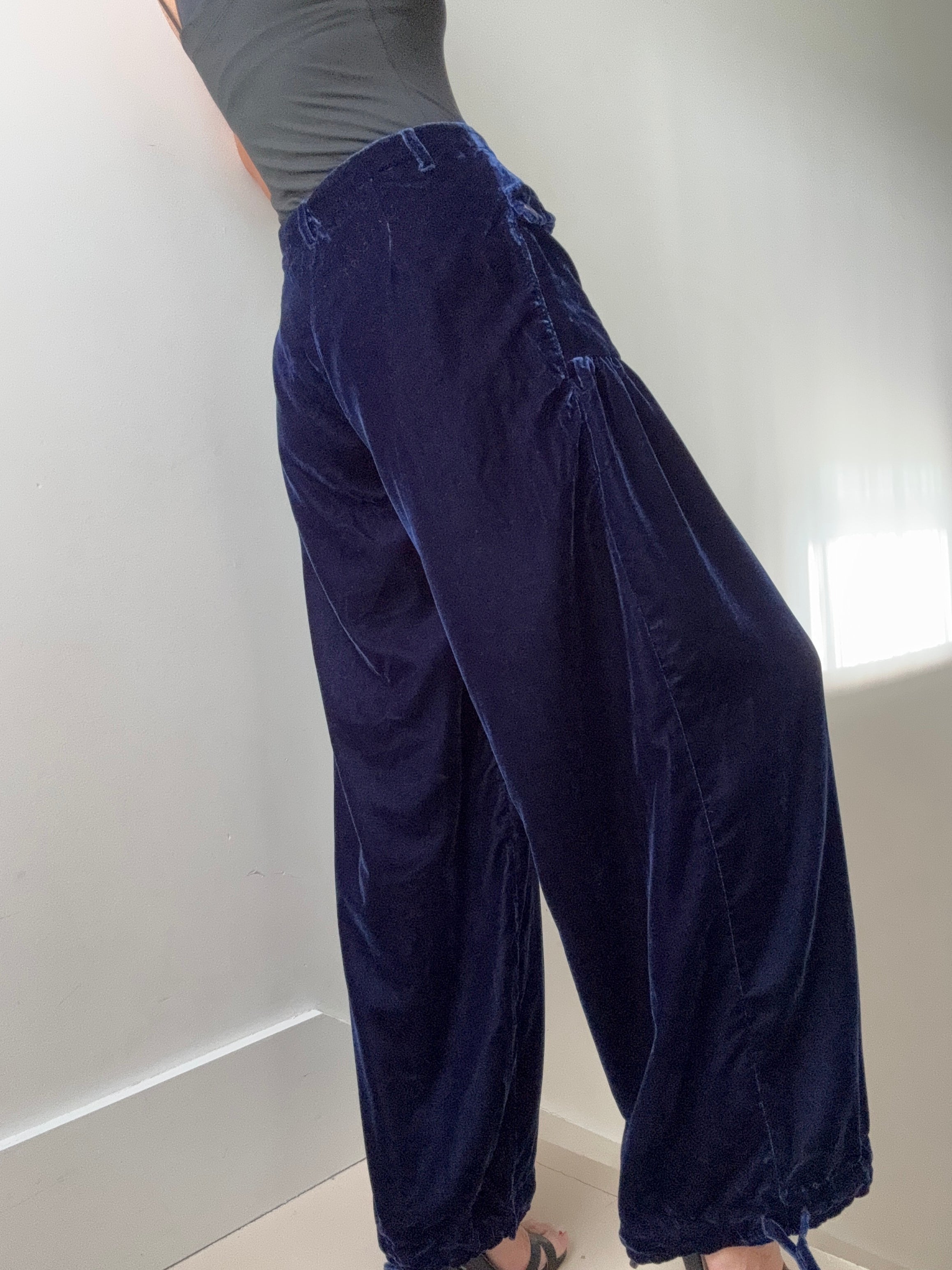 Free People Pants Free People Lotus Velvet Pants Midnight