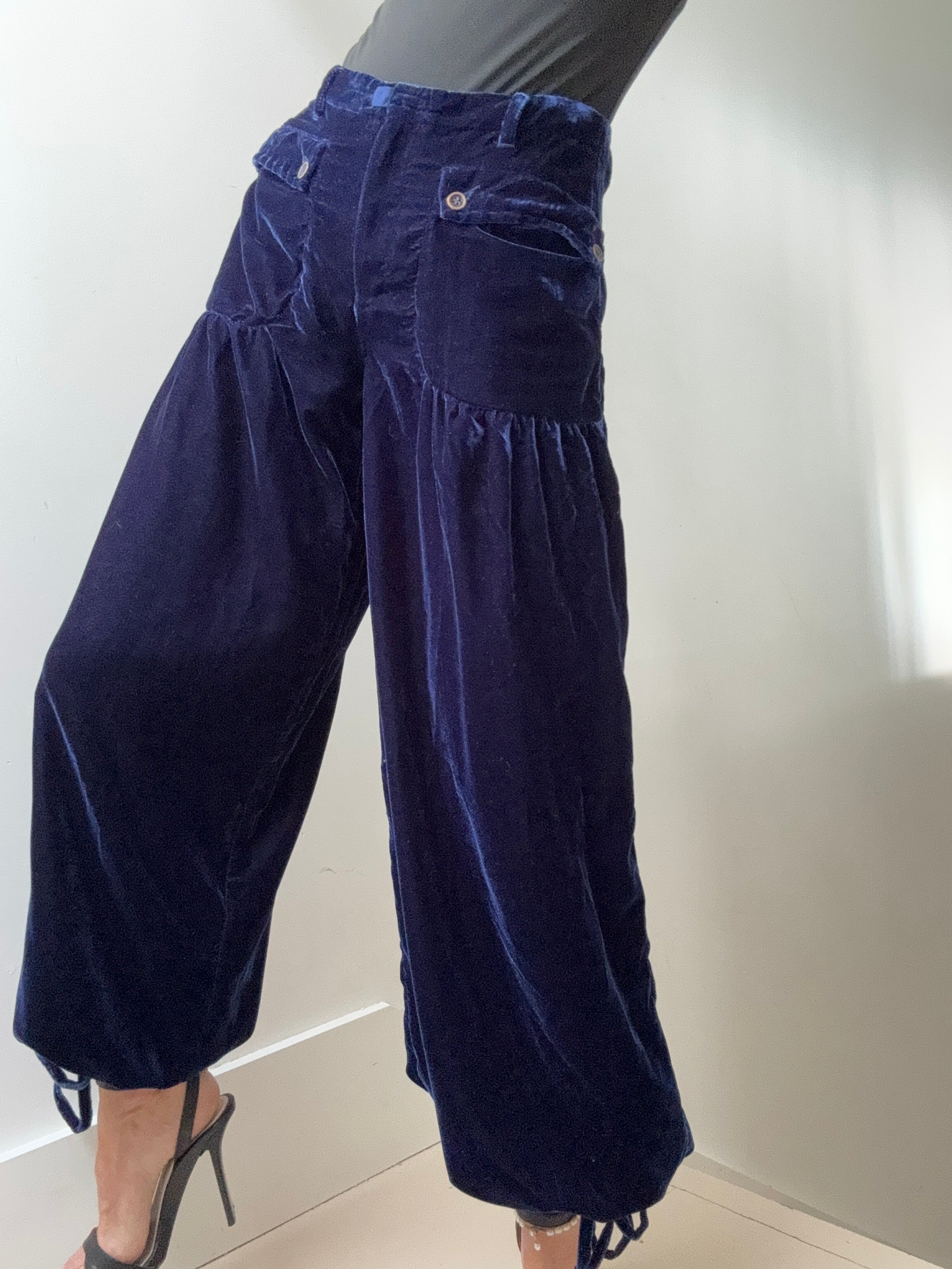 Free People Pants Free People Lotus Velvet Pants Midnight