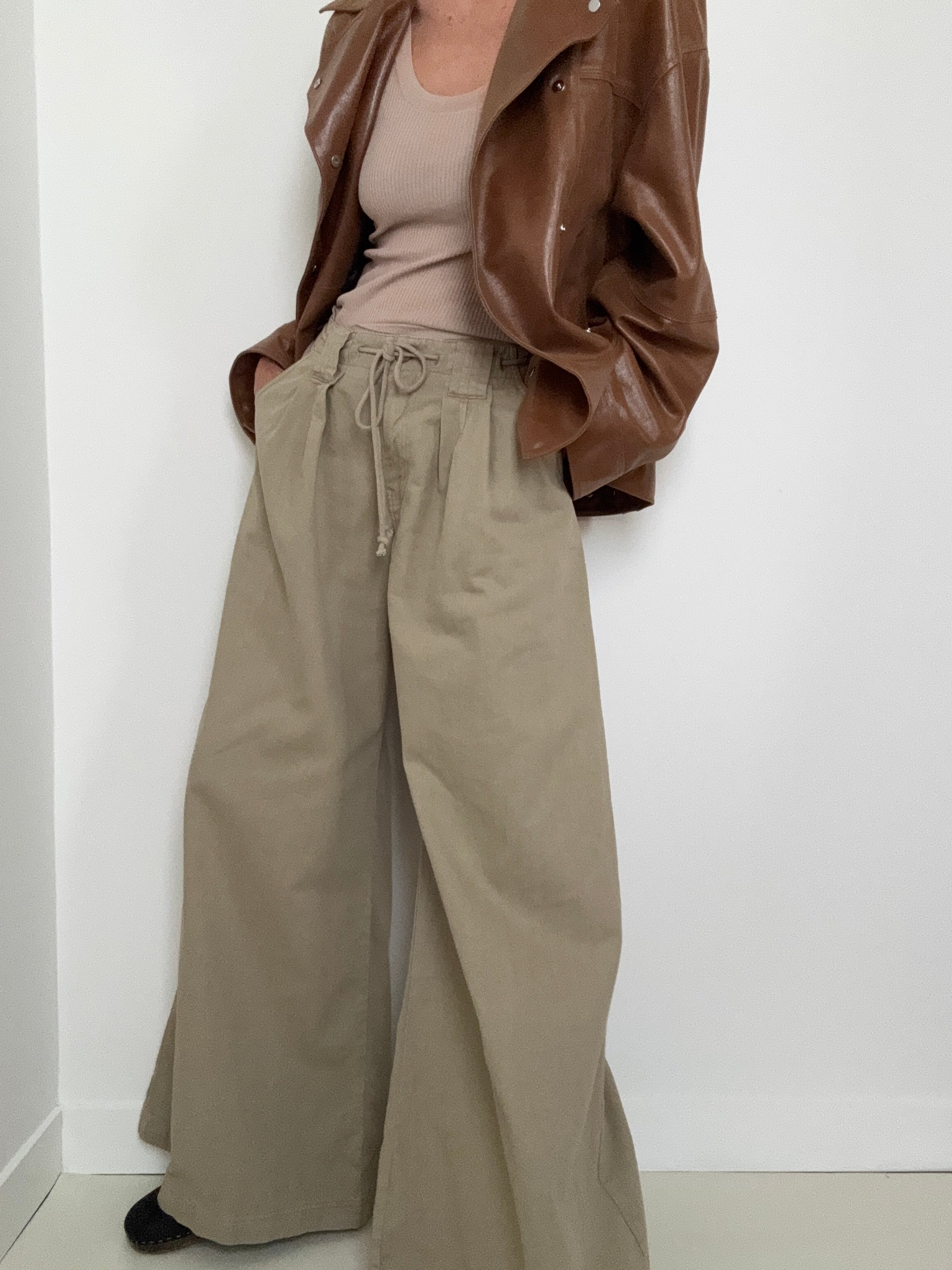 Free People Pants Julien Wide Leg Chino Pants