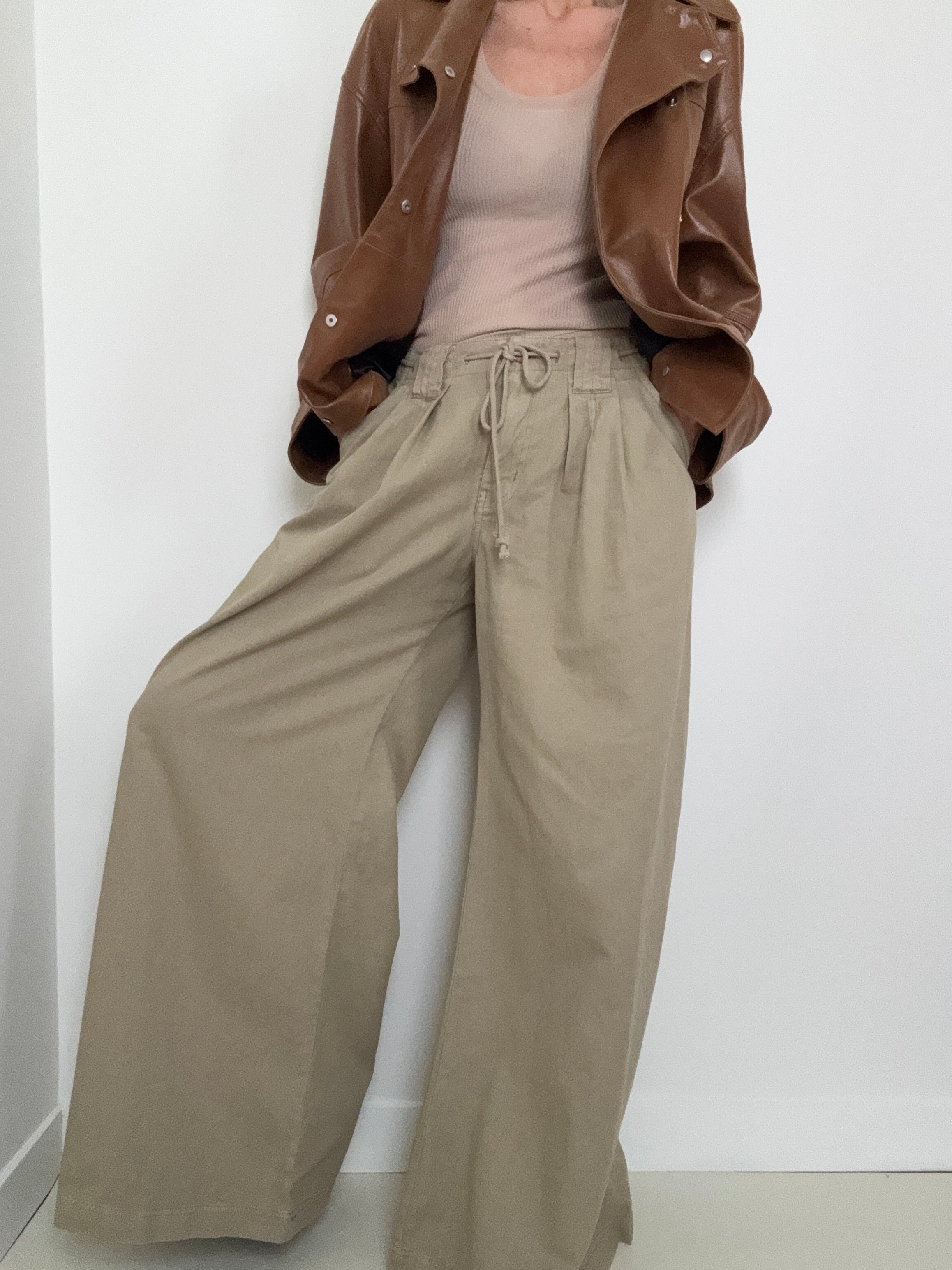 Free People Pants Julien Wide Leg Chino Pants