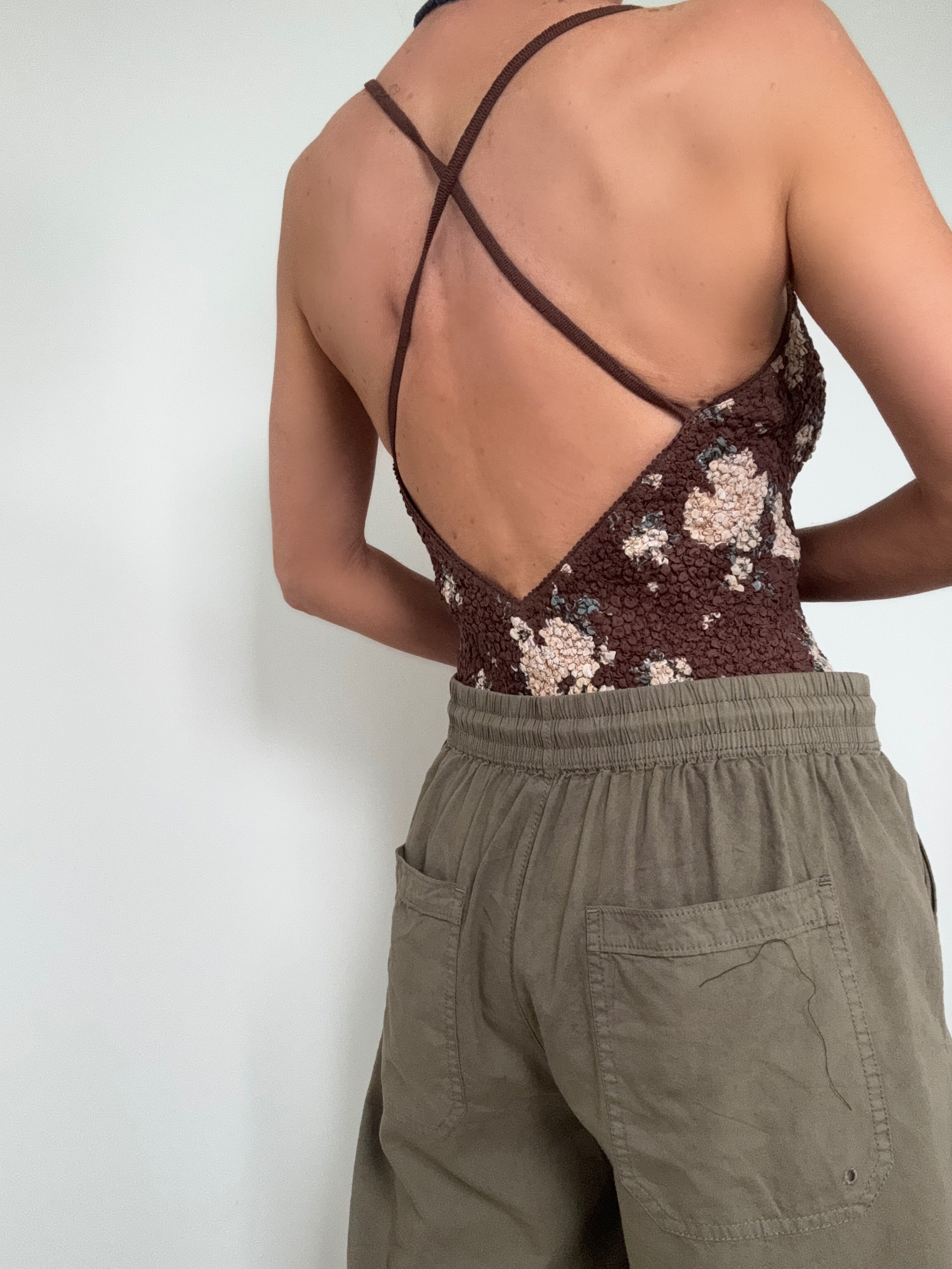 Free People Tops Seaside Rose Bodysuit Brown