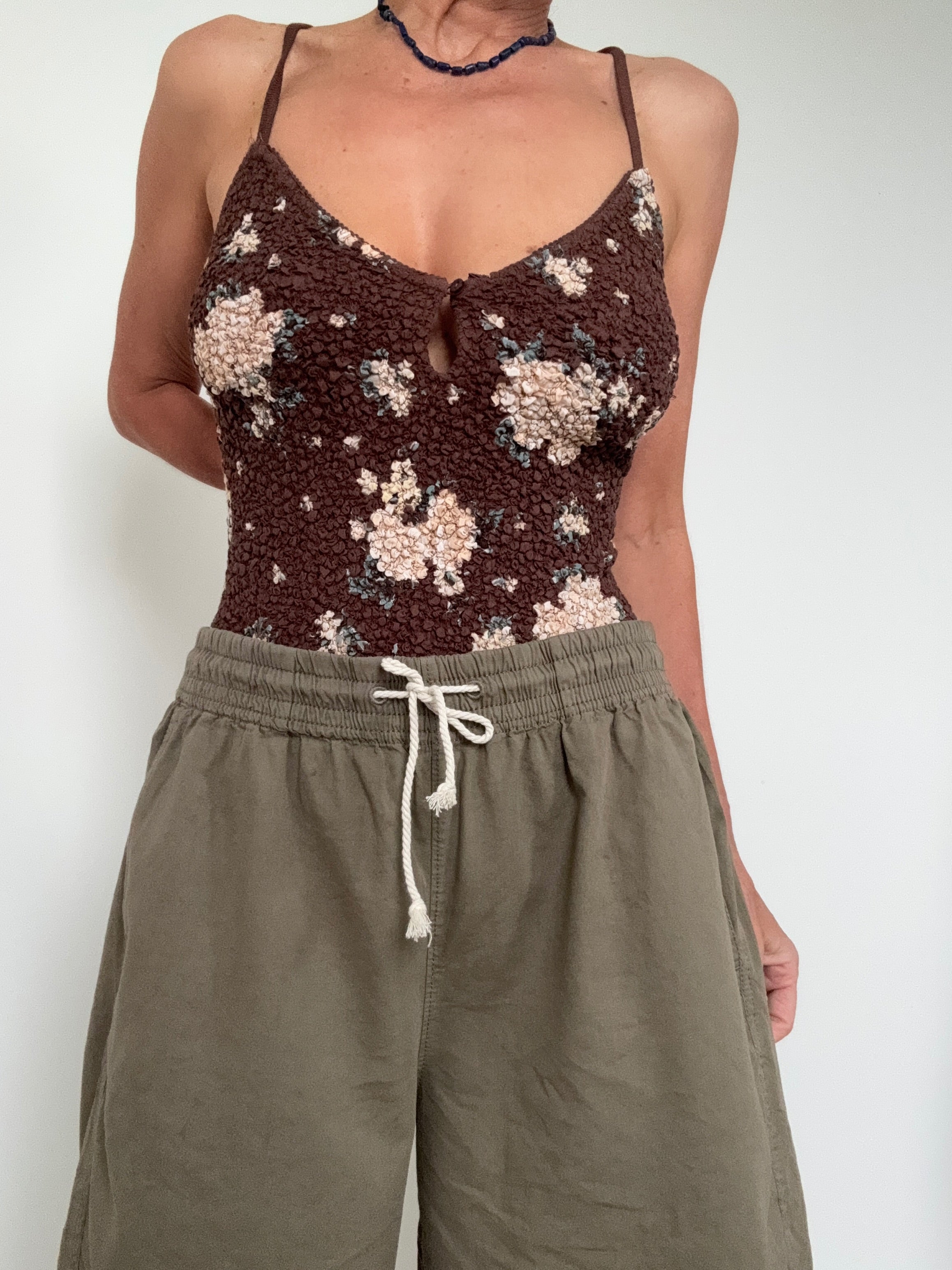 Free People Tops Seaside Rose Bodysuit Brown