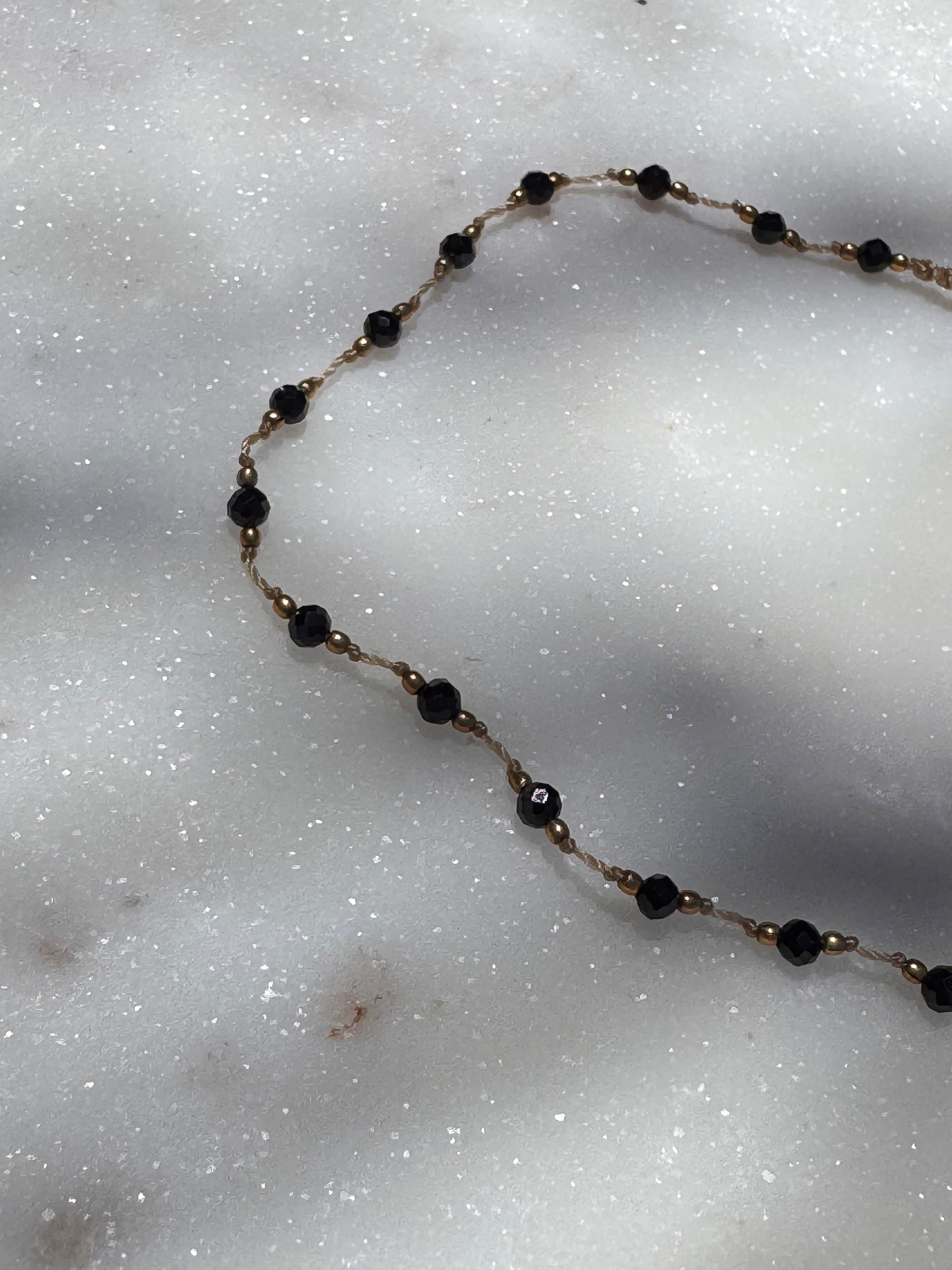 Future Nomads Anklets 55cm-75cm Crystal Onyx Brass Anklet