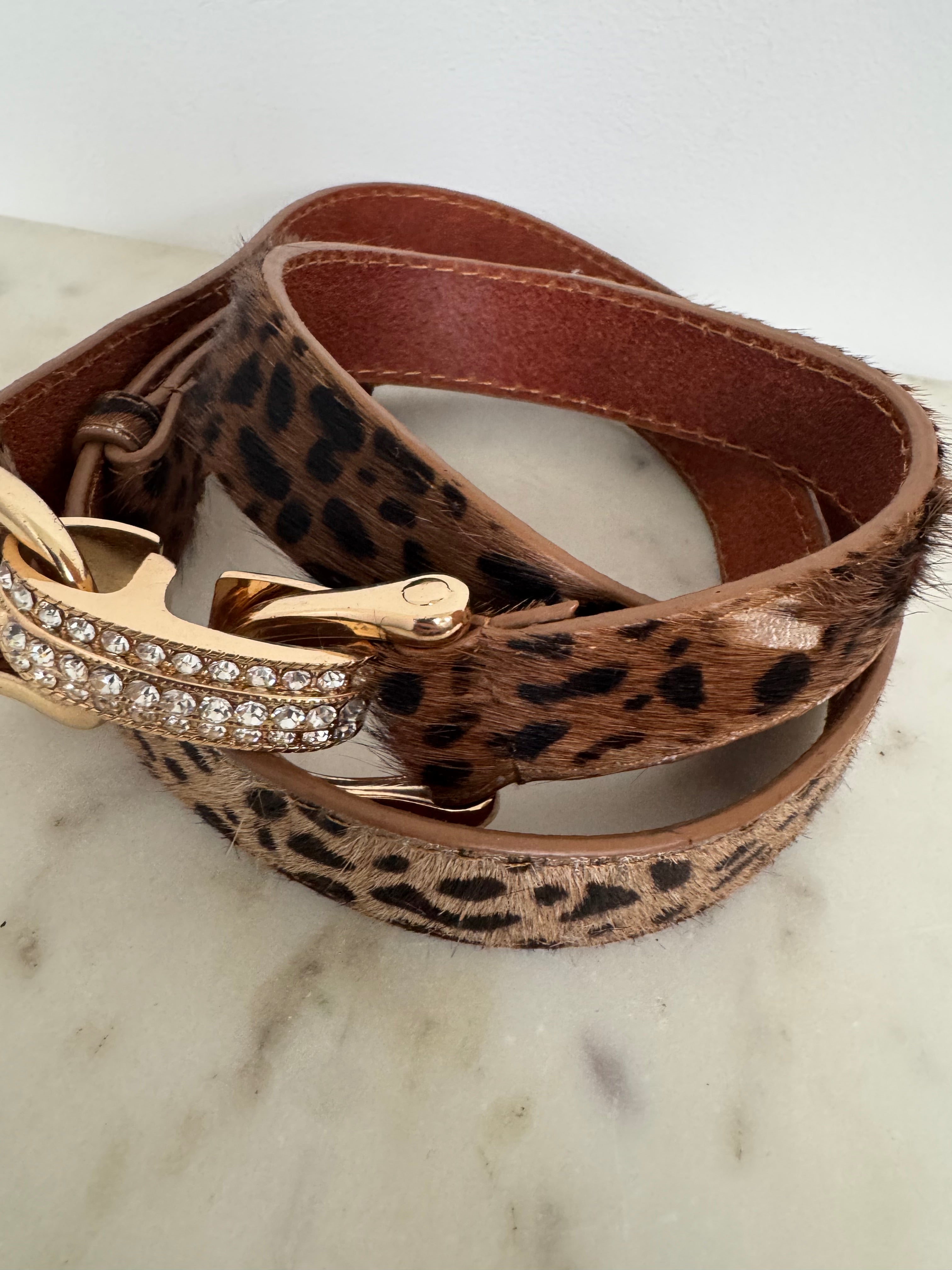 Leopard Diamante Belt | Belts