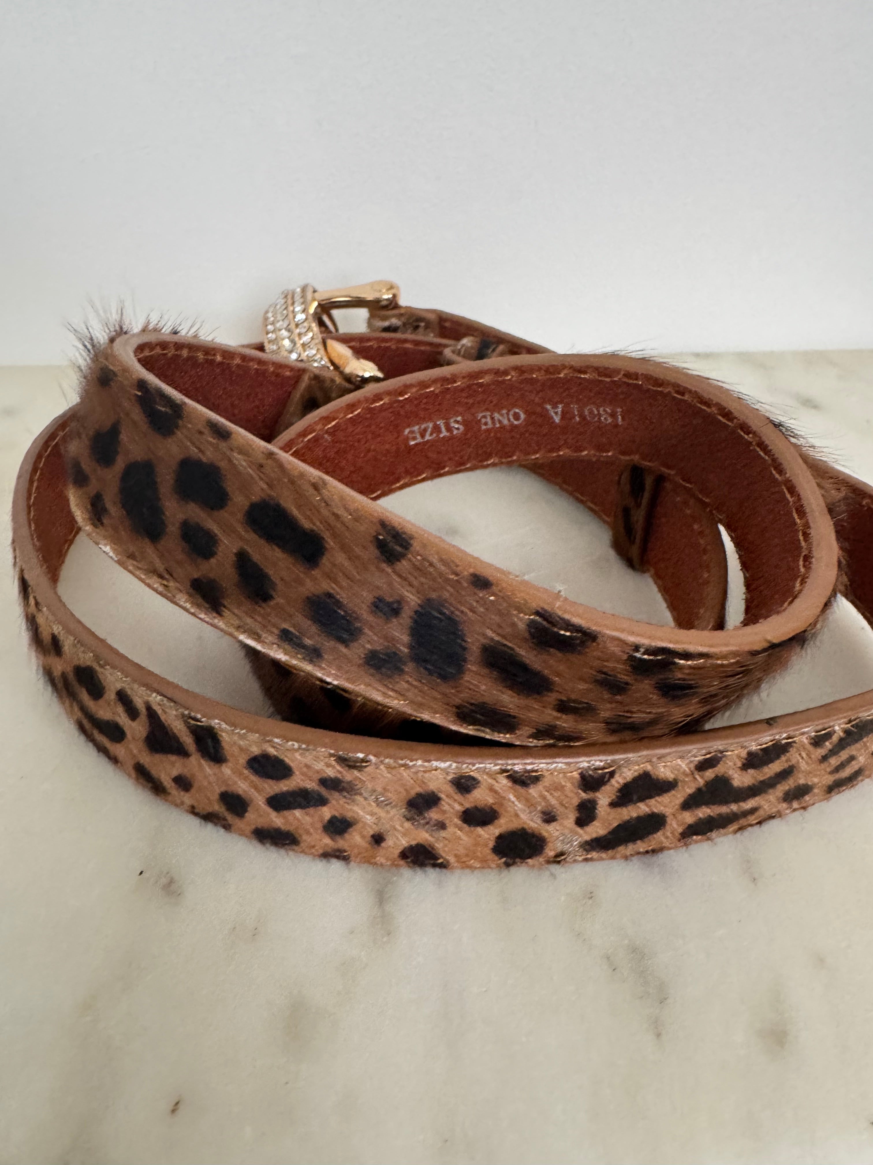 Leopard Diamante Belt | Belts