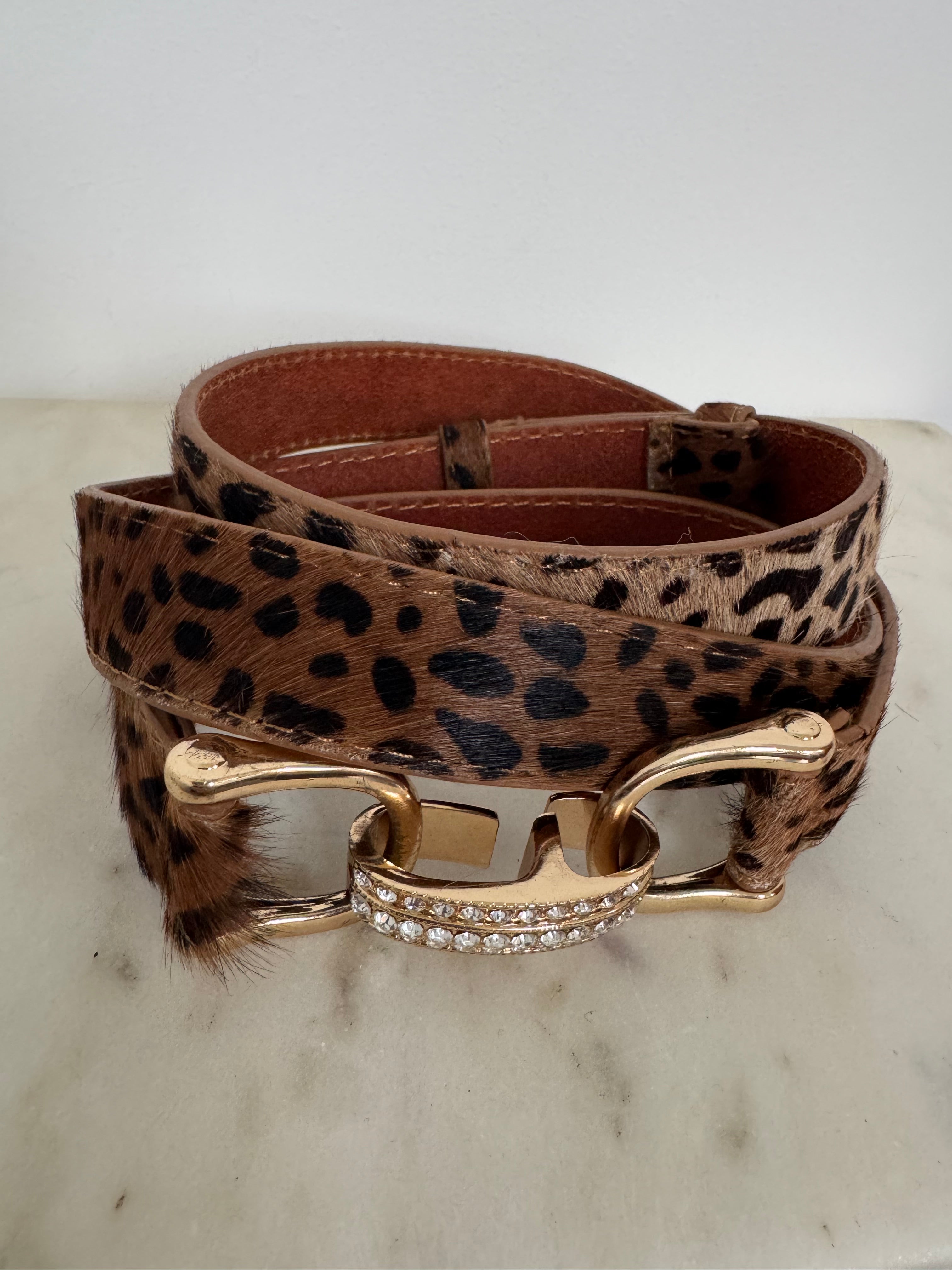 Leopard Diamante Belt | Belts