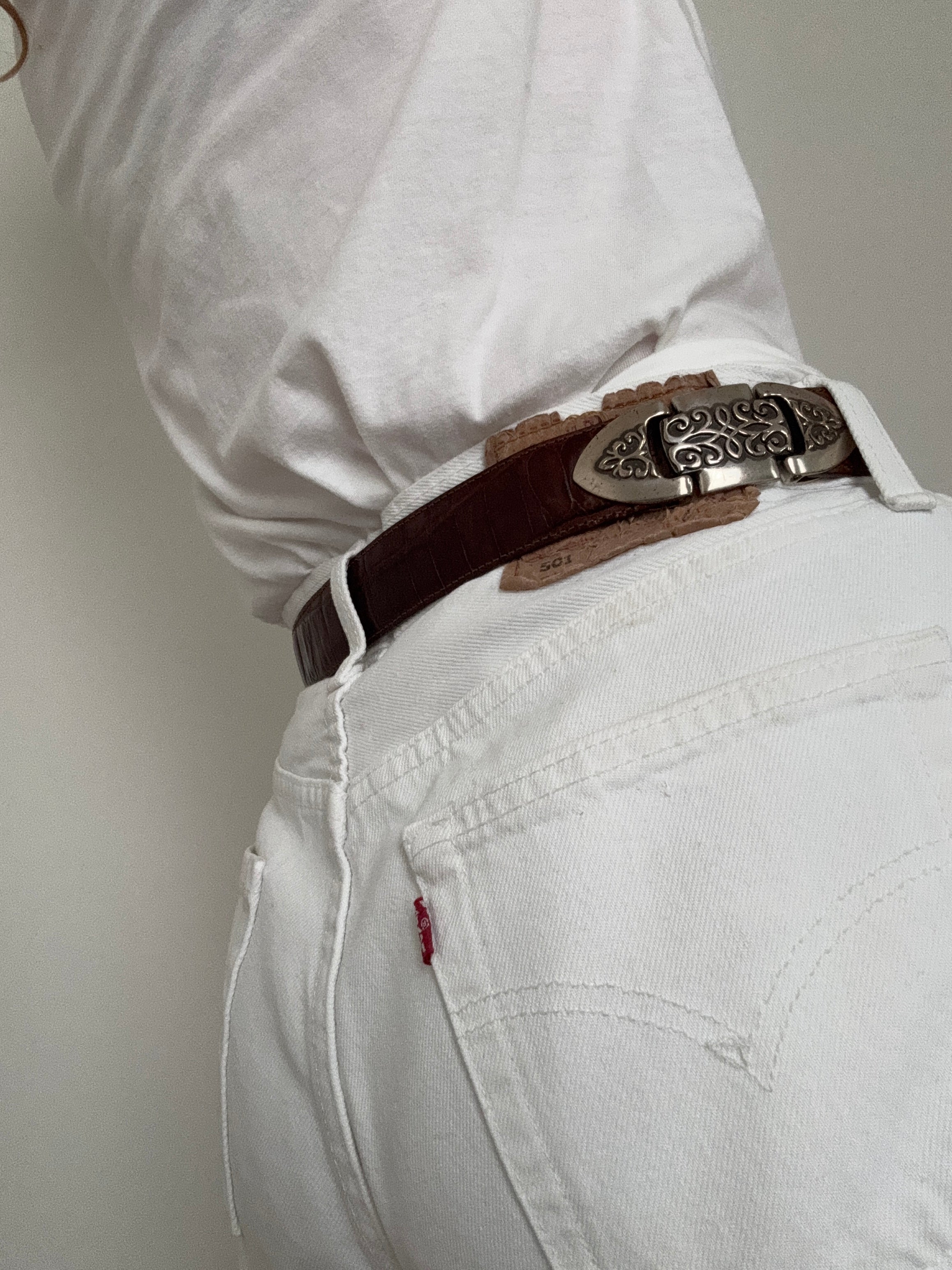 Embossed Brass Tri Vintage Belt | Belts