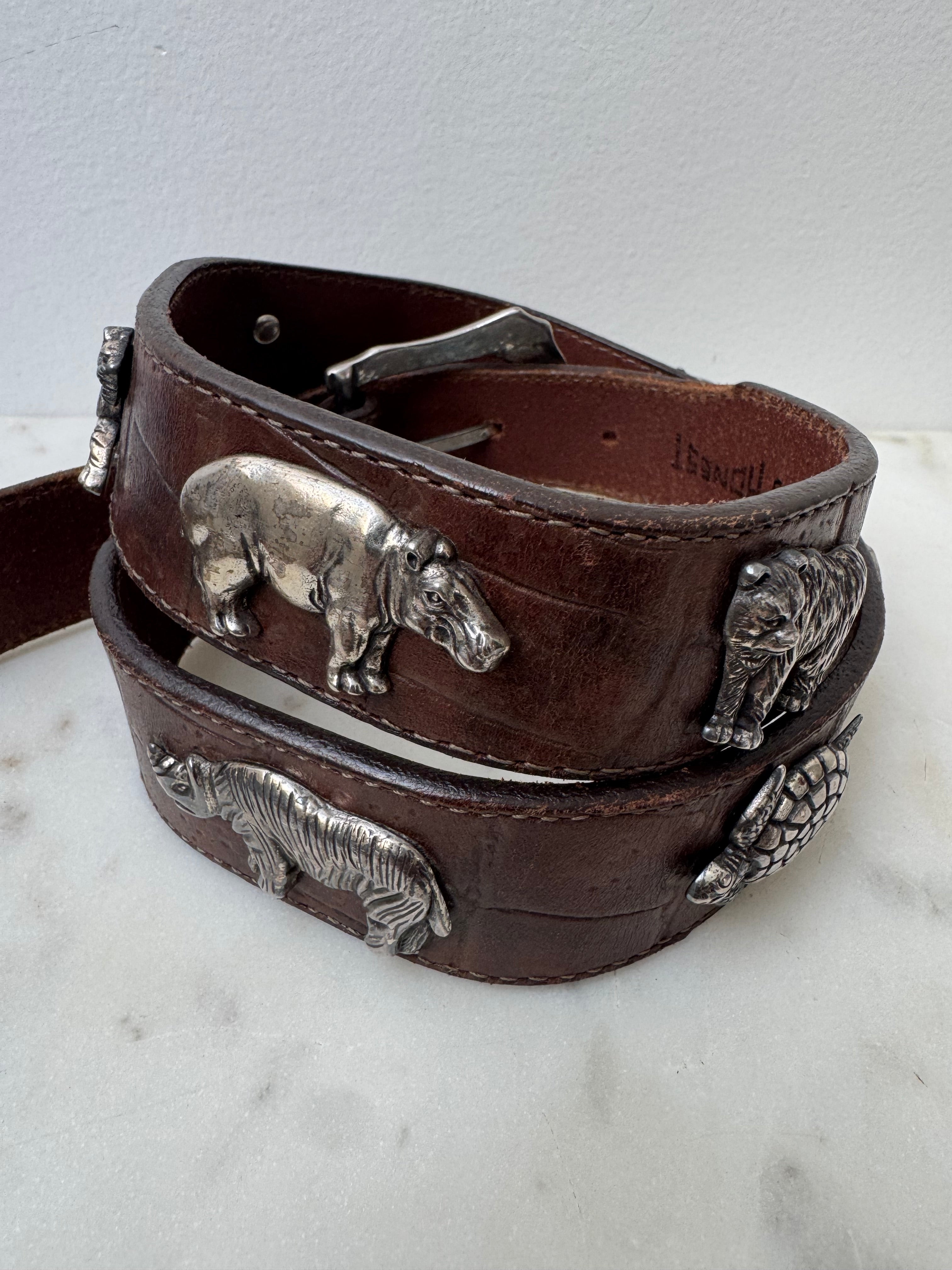 Brown and Silver Animals Belt 3 | Belts