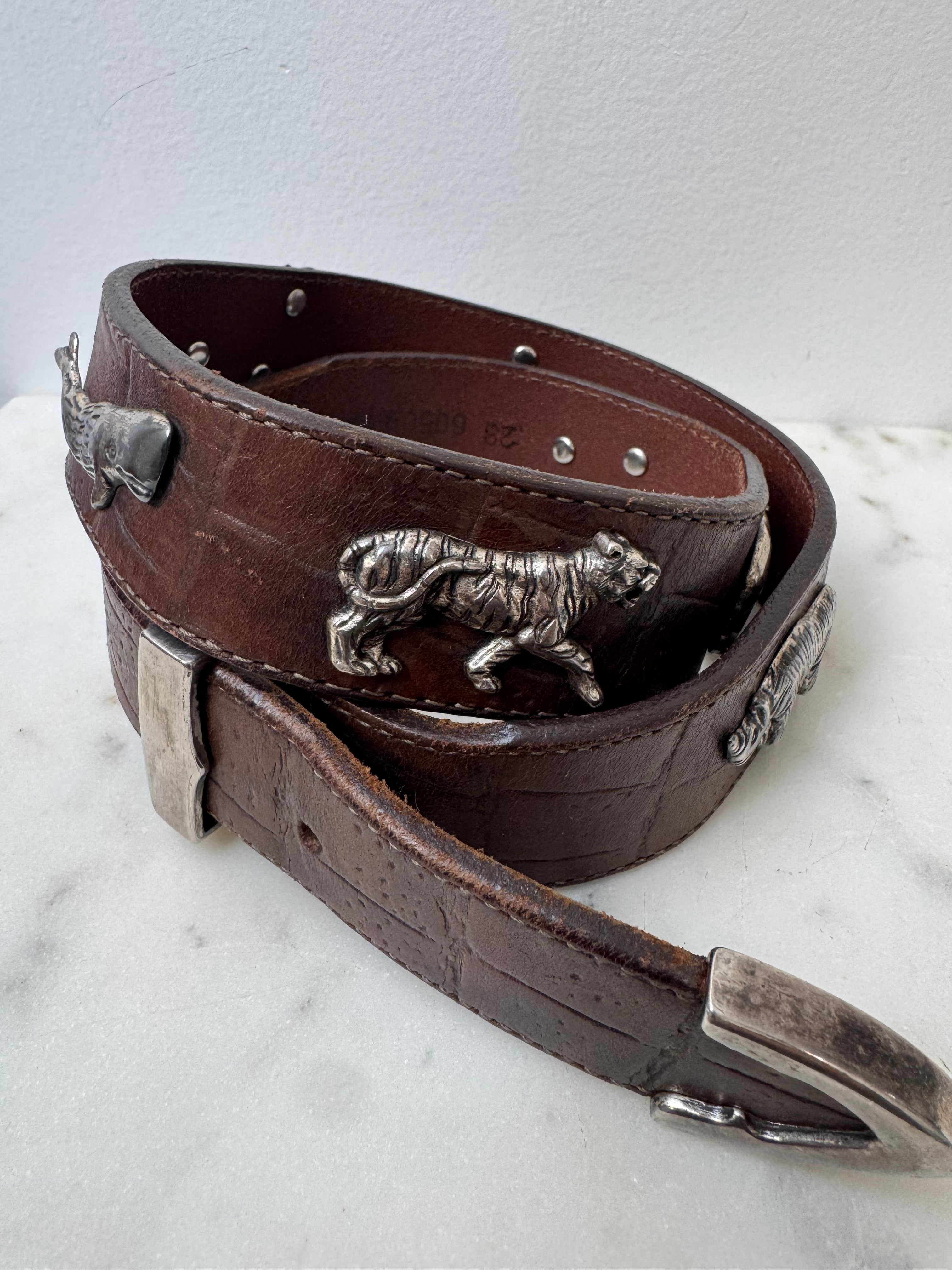 Brown and Silver Animals Belt 3 | Belts