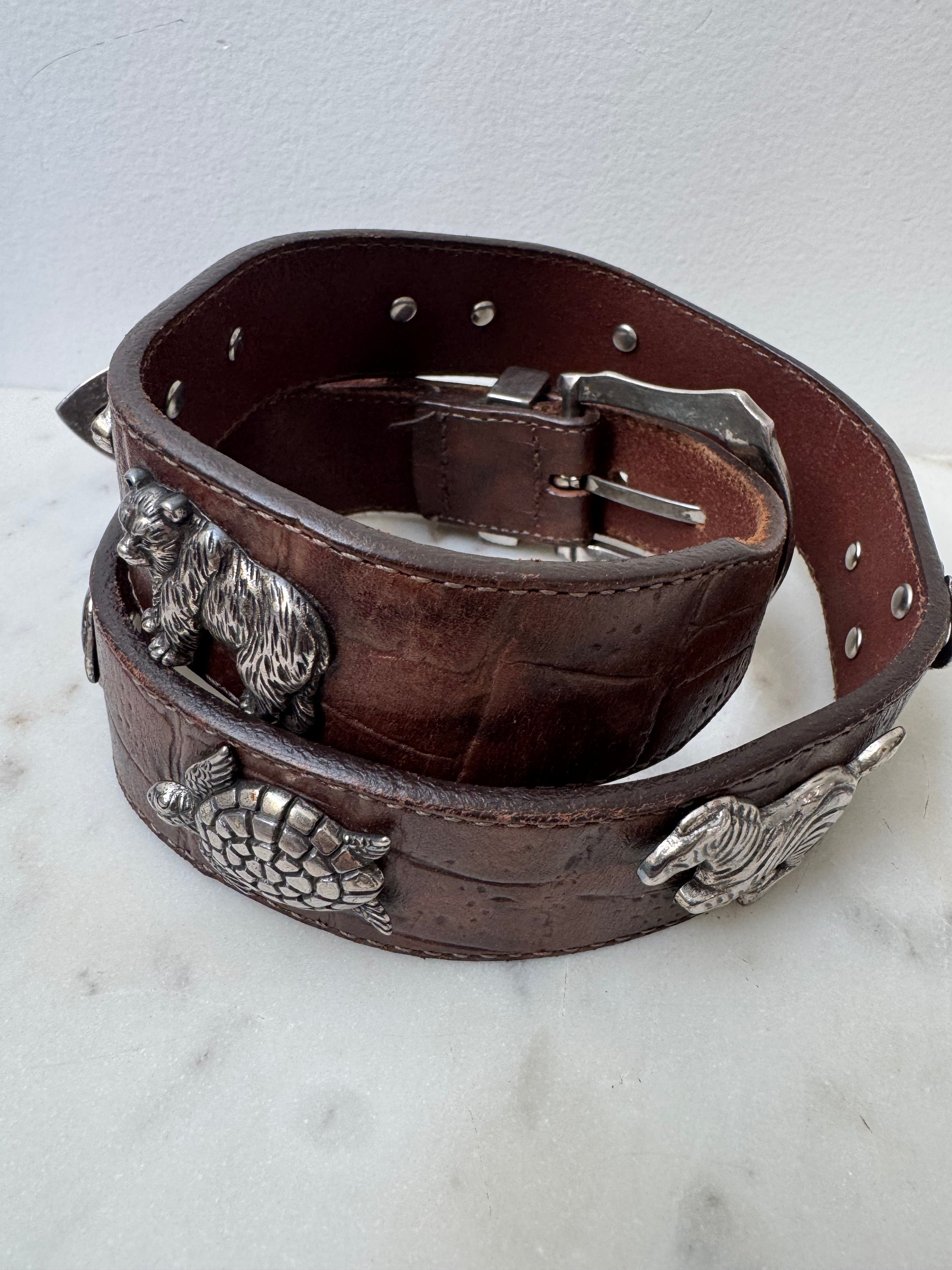 Brown and Silver Animals Belt 3 | Belts