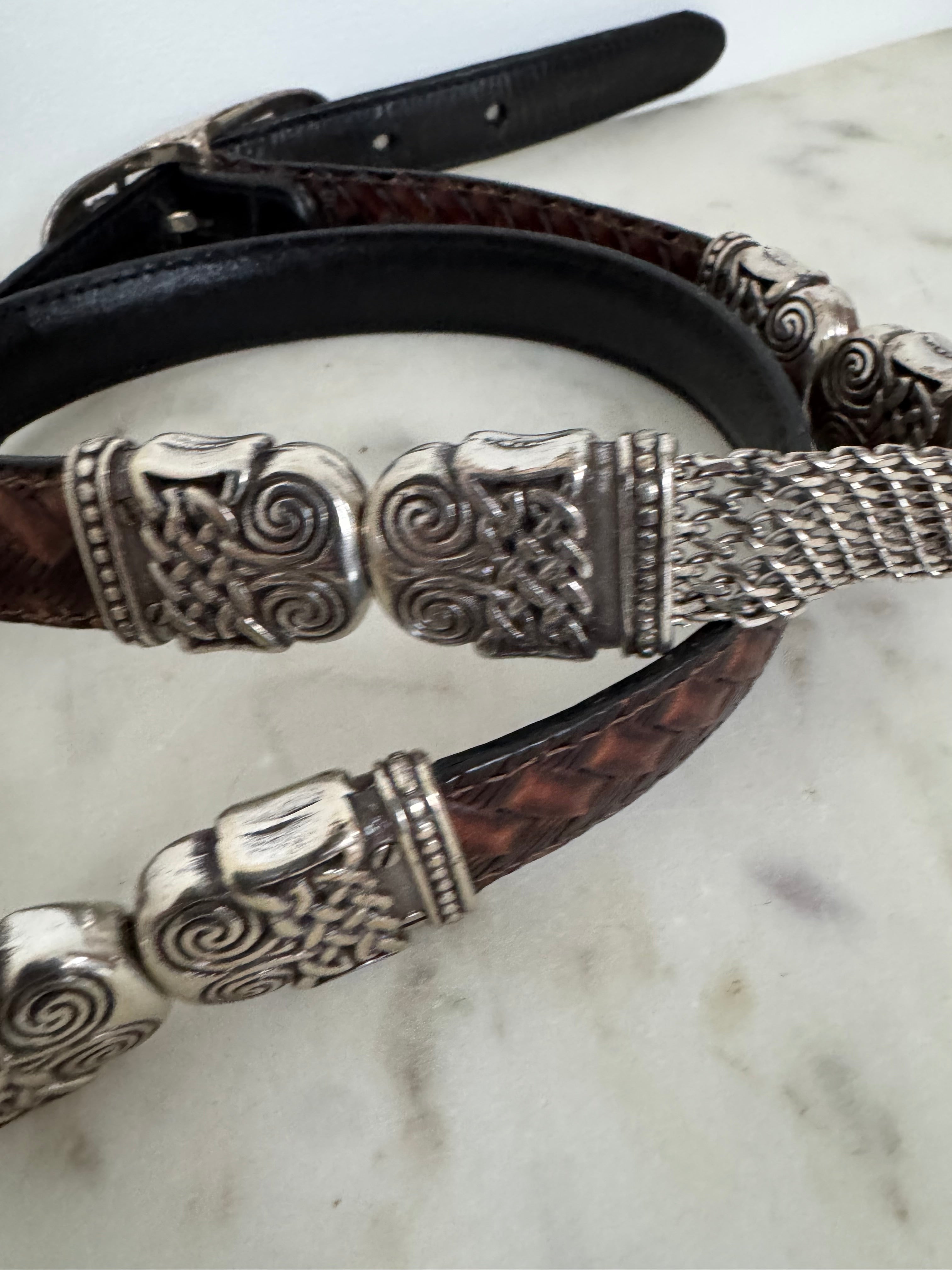 Silver Chain & Leather Vintage Belt | Belts