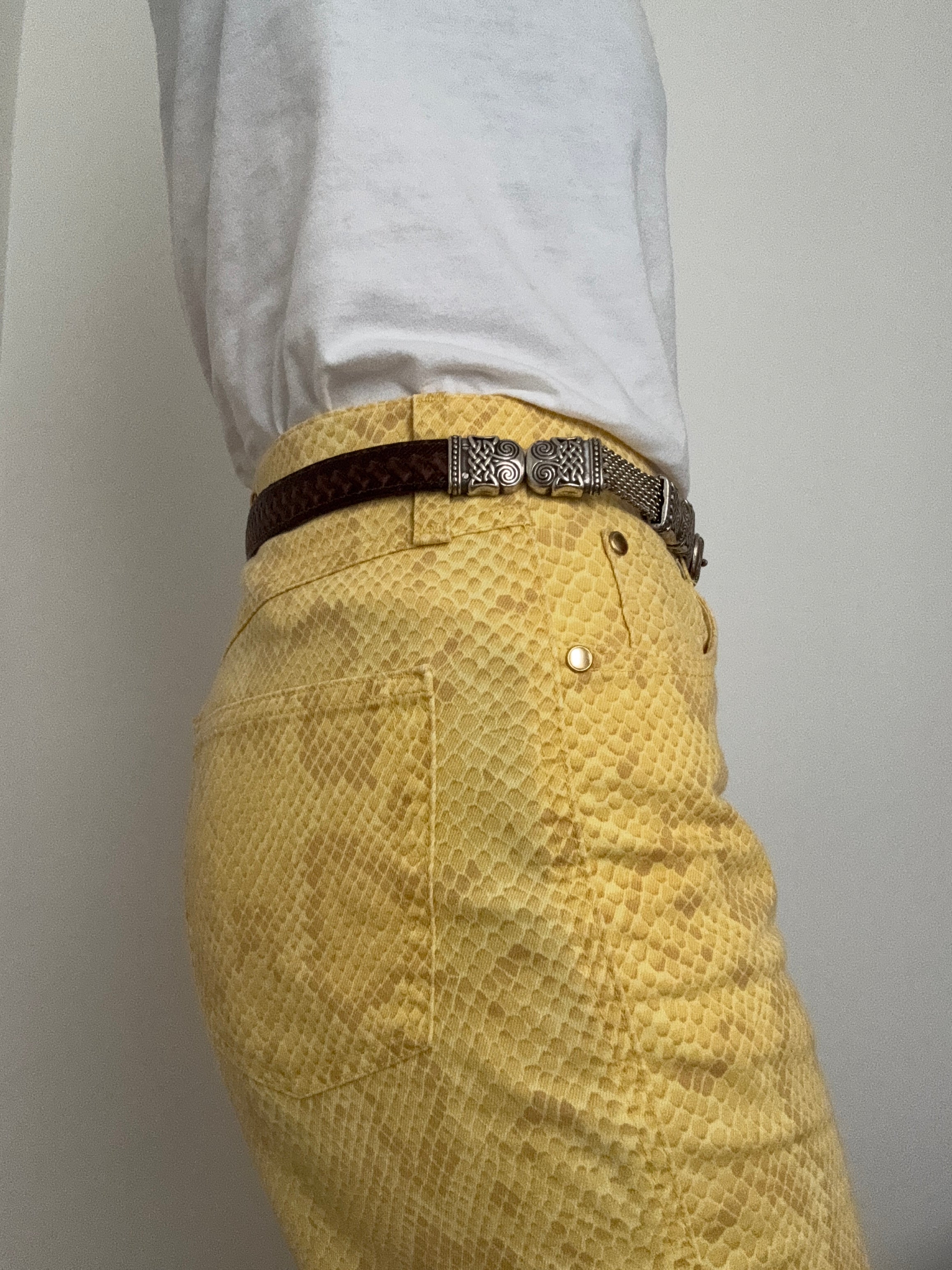 Silver Chain & Leather Vintage Belt | Belts