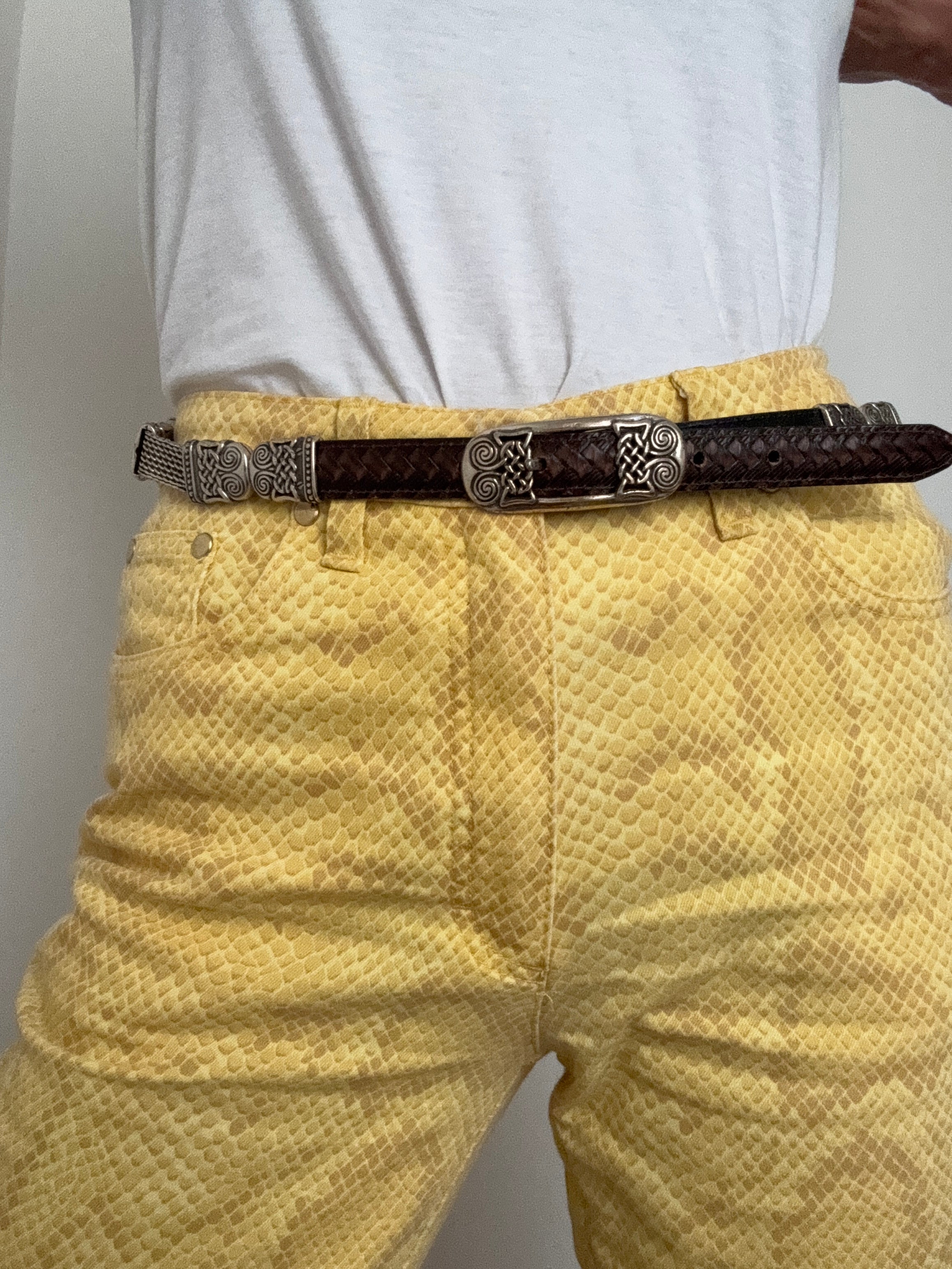 Silver Chain & Leather Vintage Belt | Belts