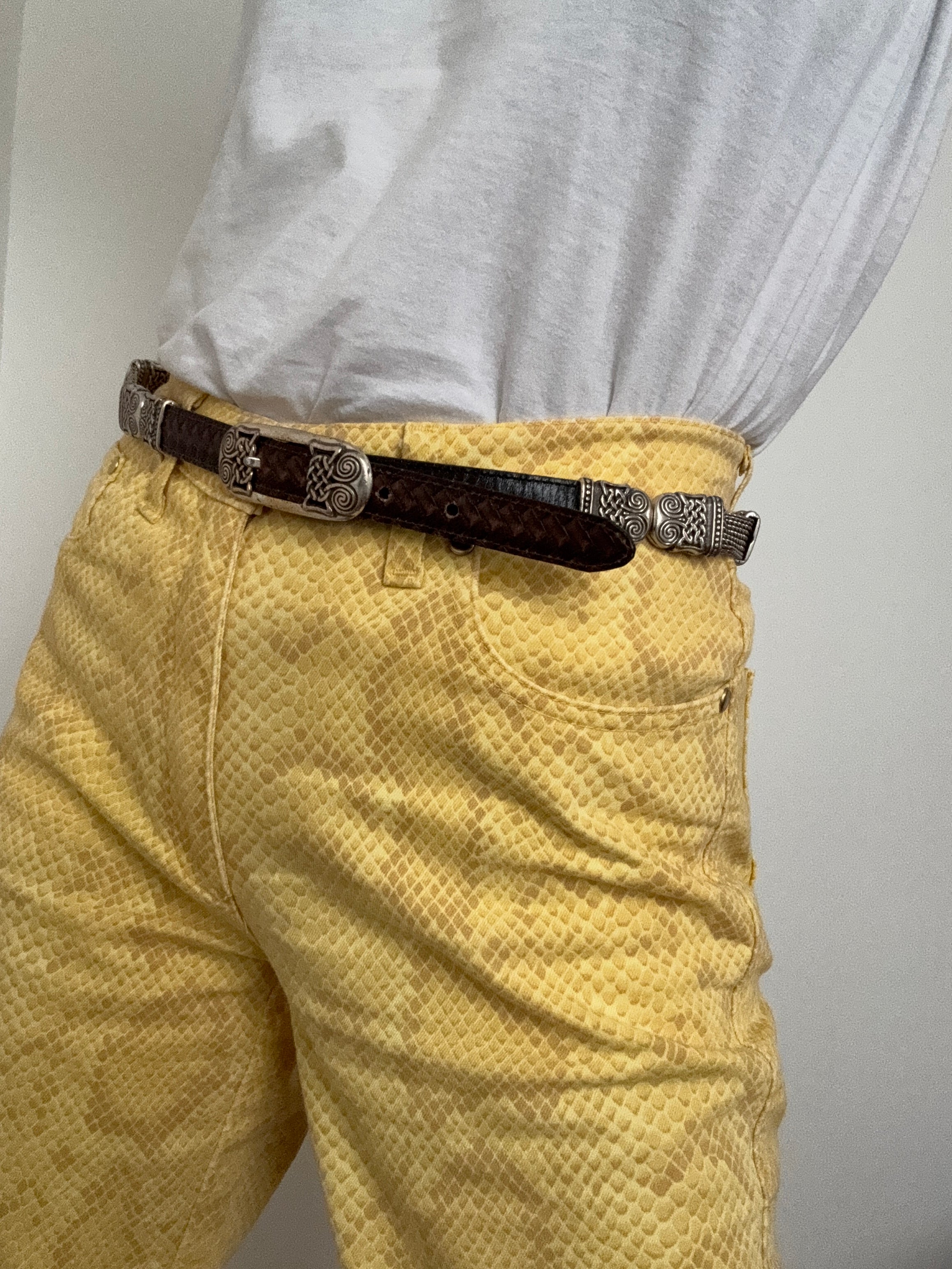 Silver Chain & Leather Vintage Belt | Belts