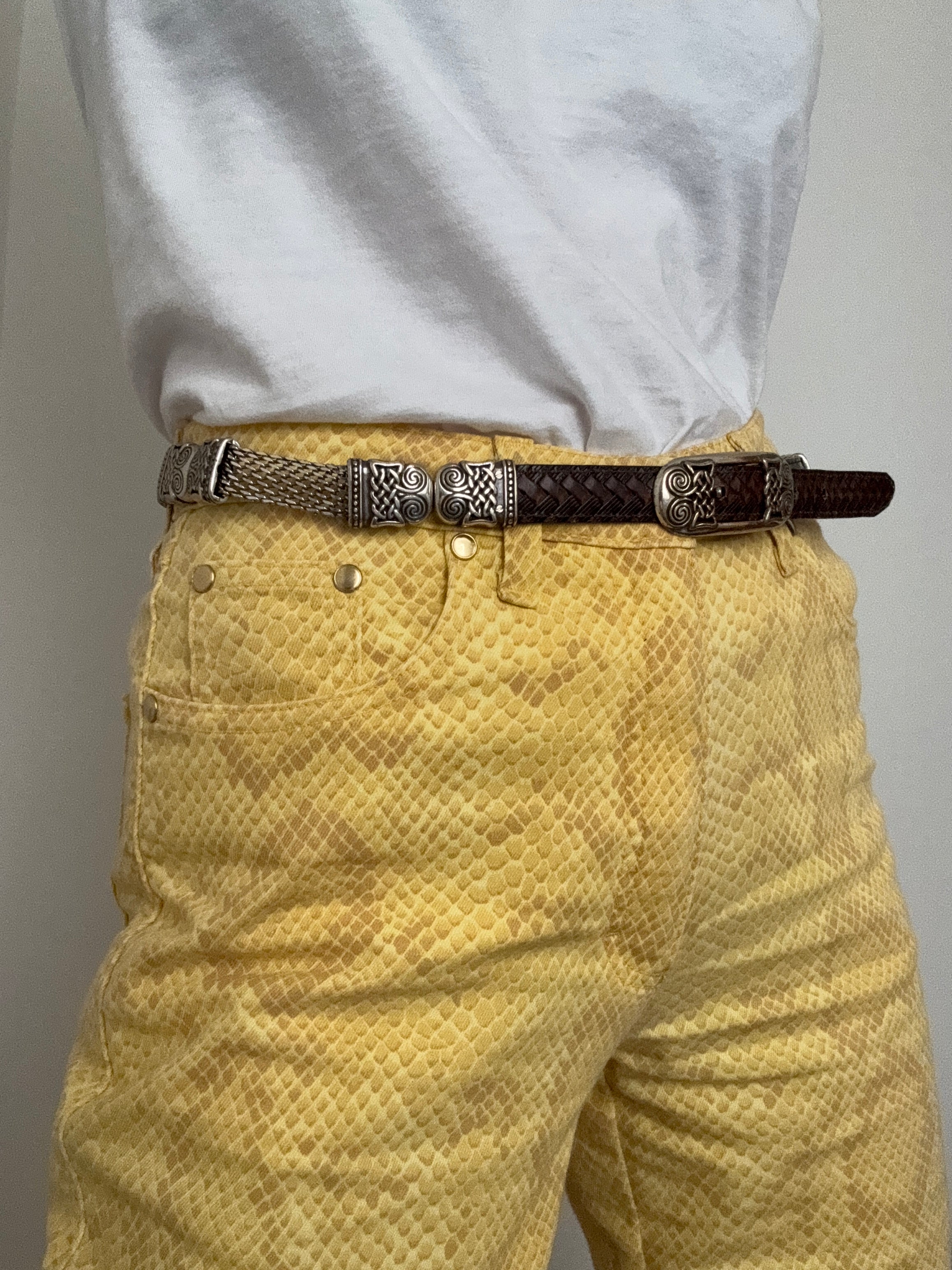 Silver Chain & Leather Vintage Belt | Belts