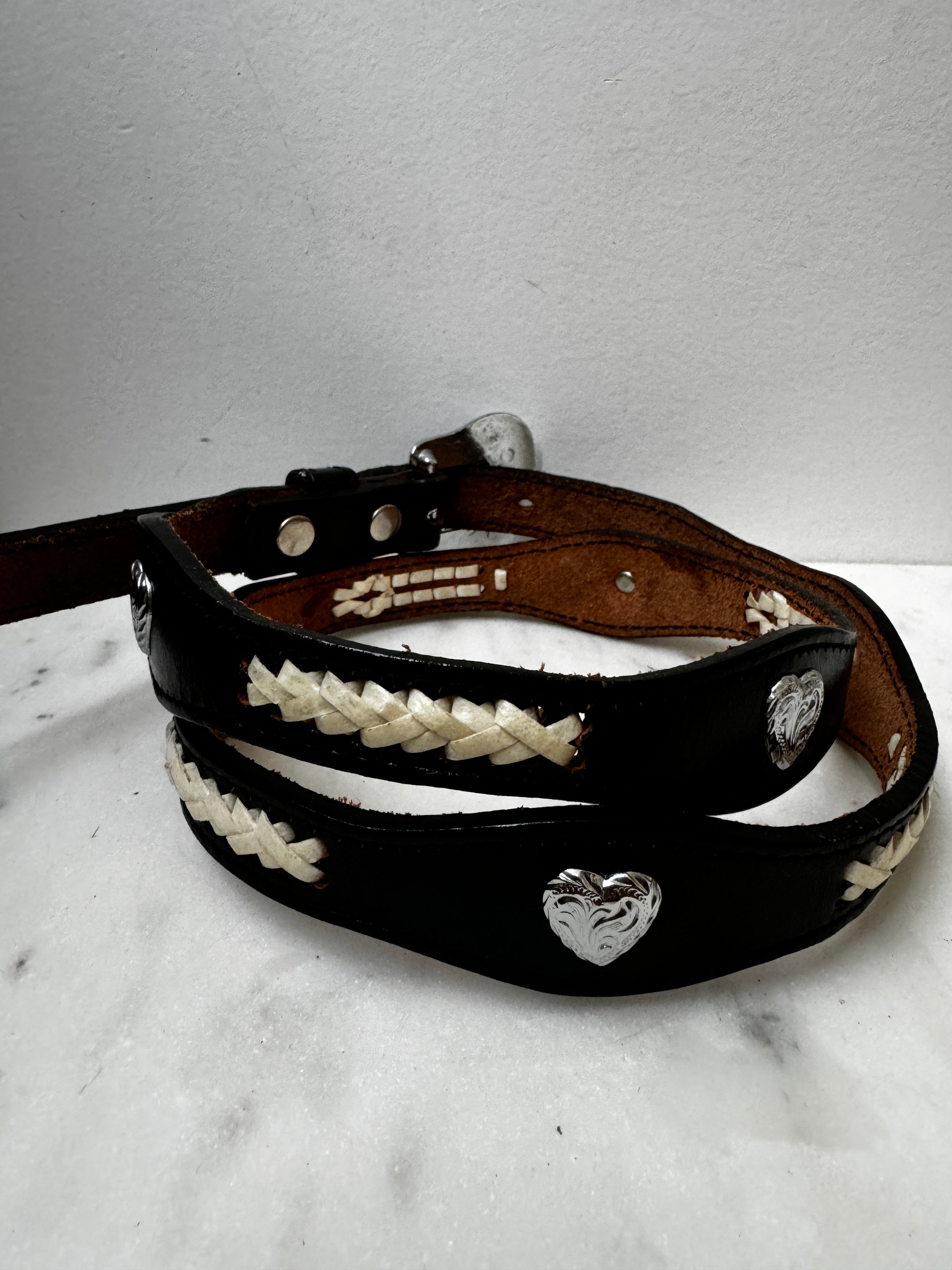 Future Nomads Belts 99cm Black Leather Heart Belt