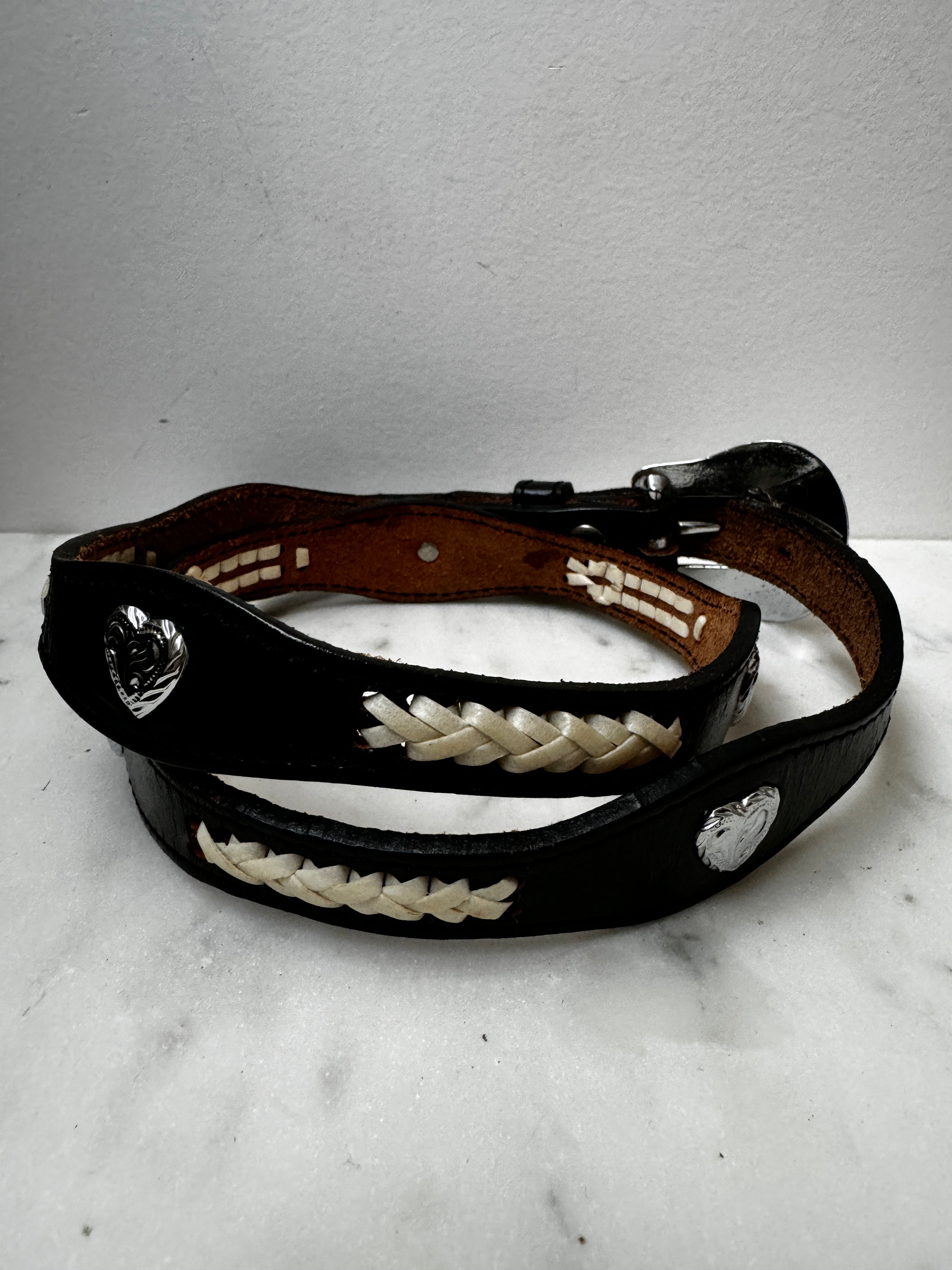 Future Nomads Belts 99cm Black Leather Heart Belt