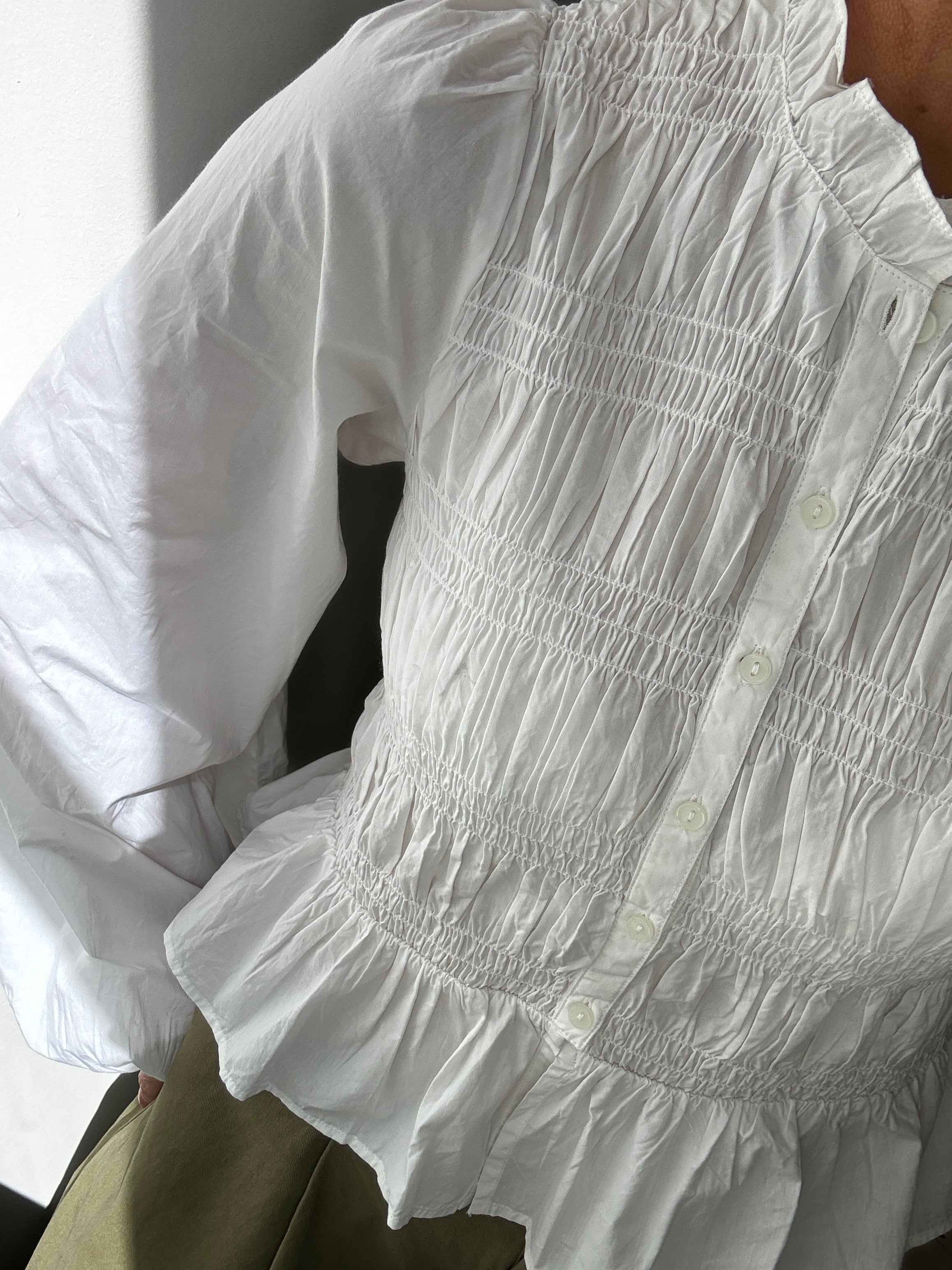 Future Nomads Blouses Smocked Torso Blouse White