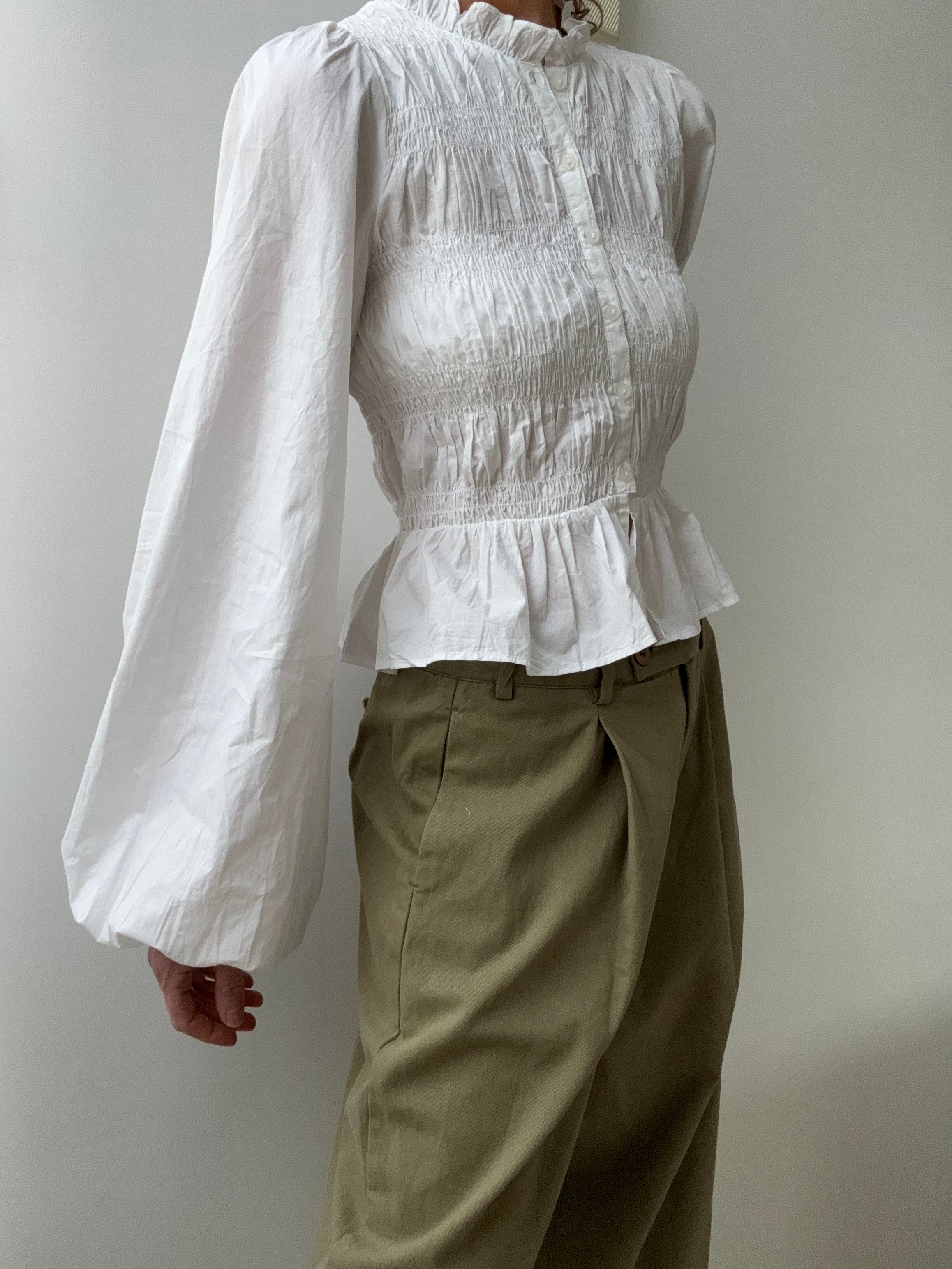 Future Nomads Blouses Smocked Torso Blouse White