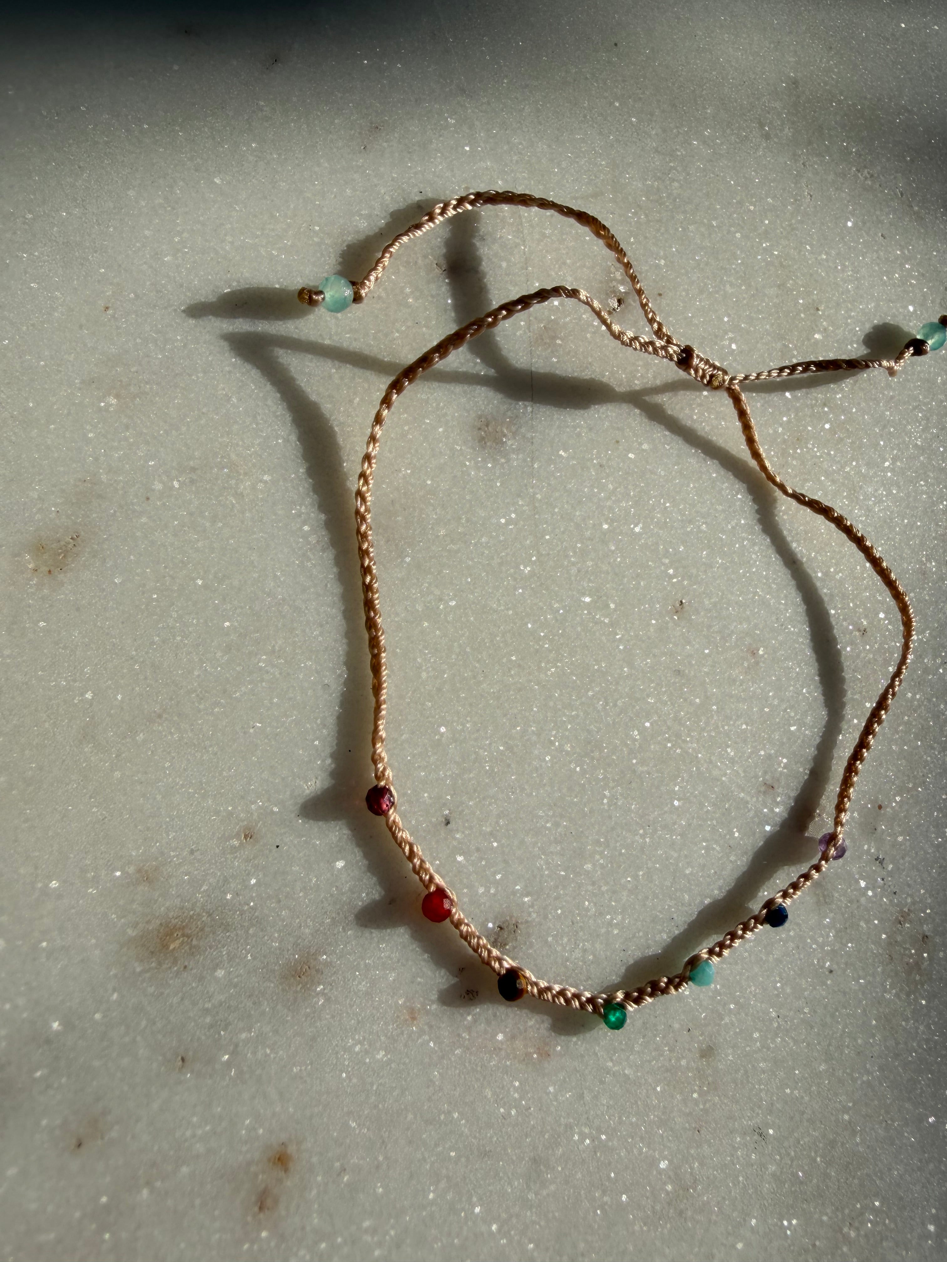 Future Nomads Bracelets One Size Chakra stone Crochet Bracelet
