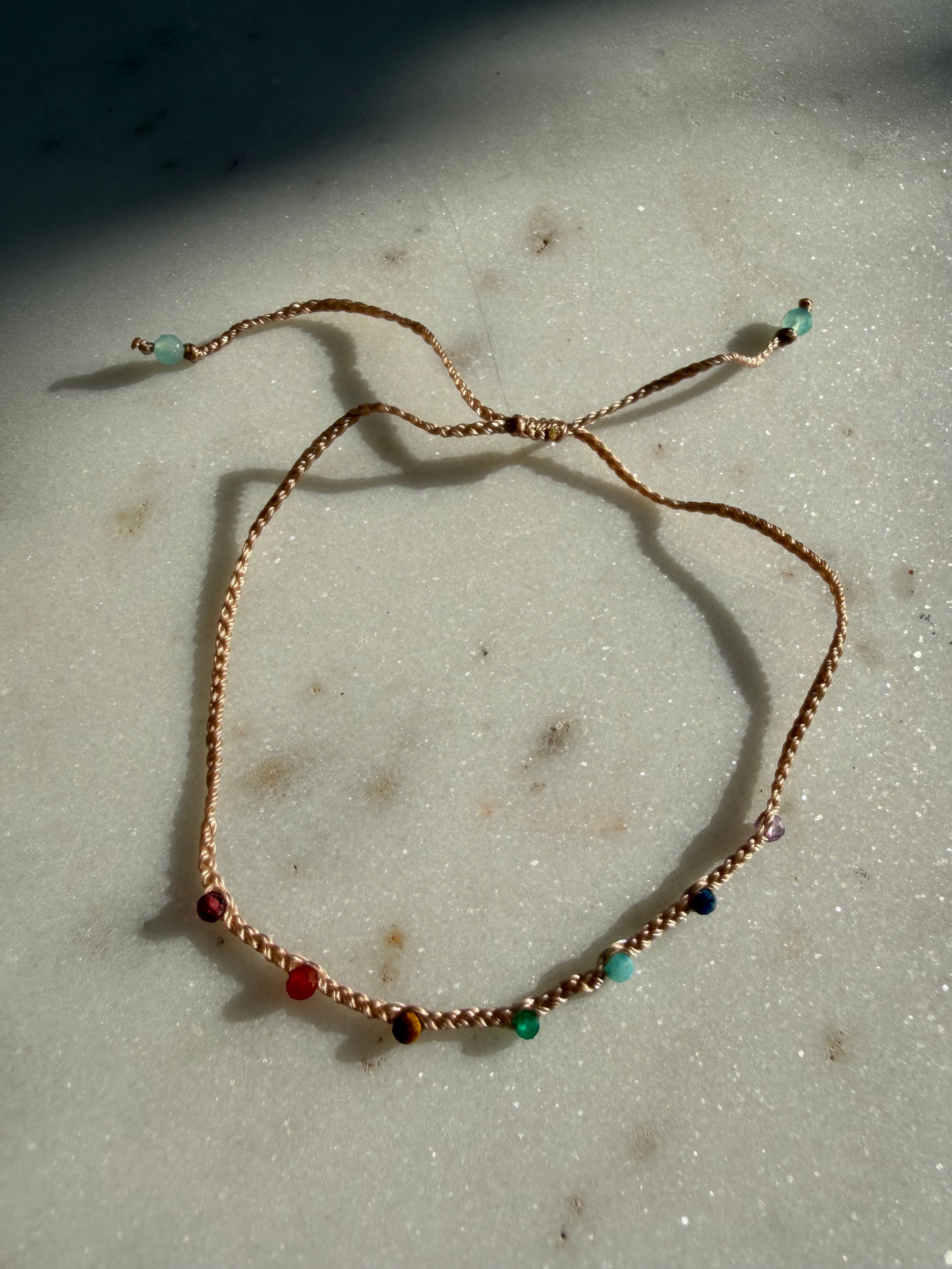 Future Nomads Bracelets One Size Chakra stone Crochet Bracelet