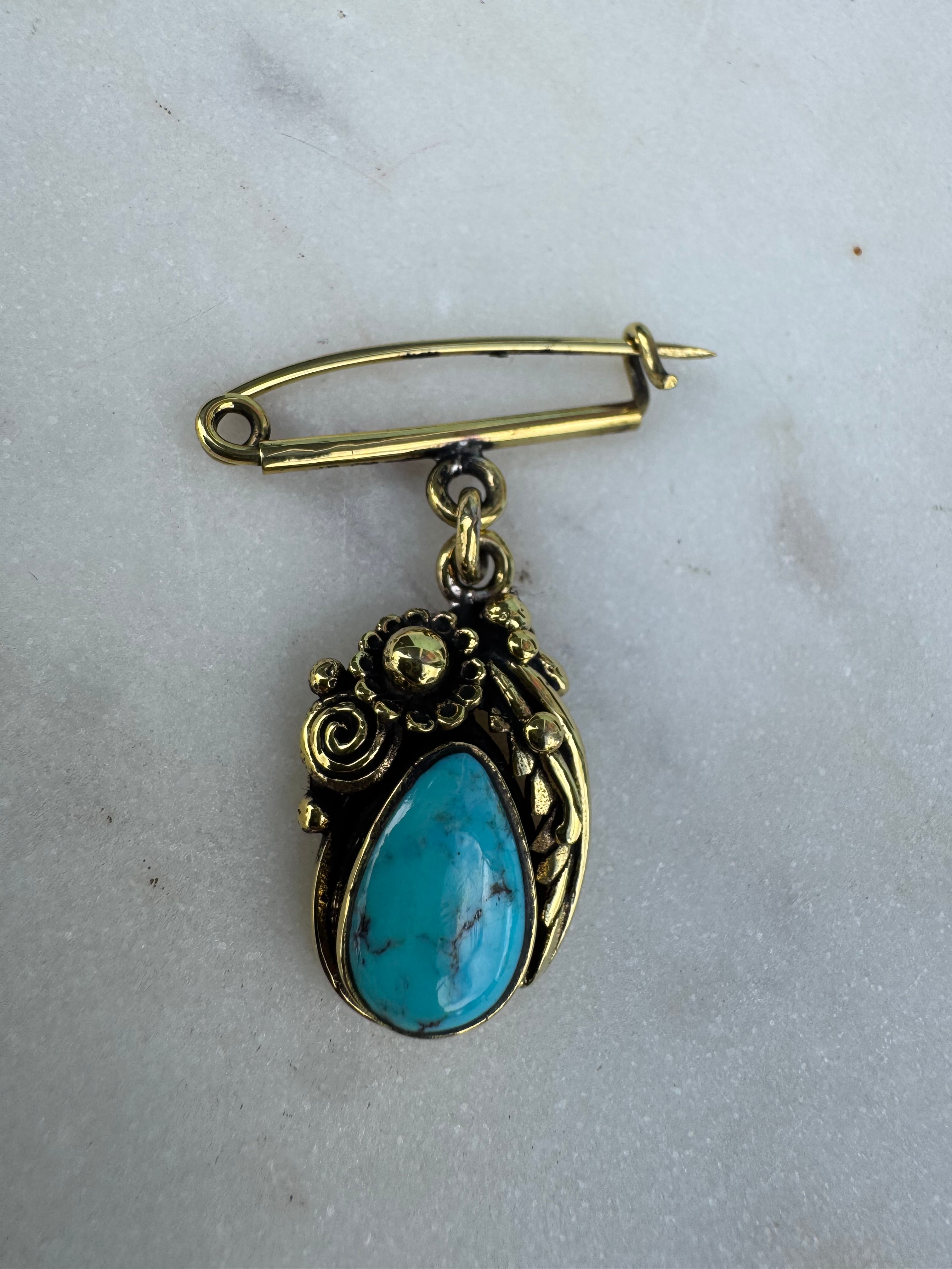 Future Nomads Brooches Turquoise Brooch Pin