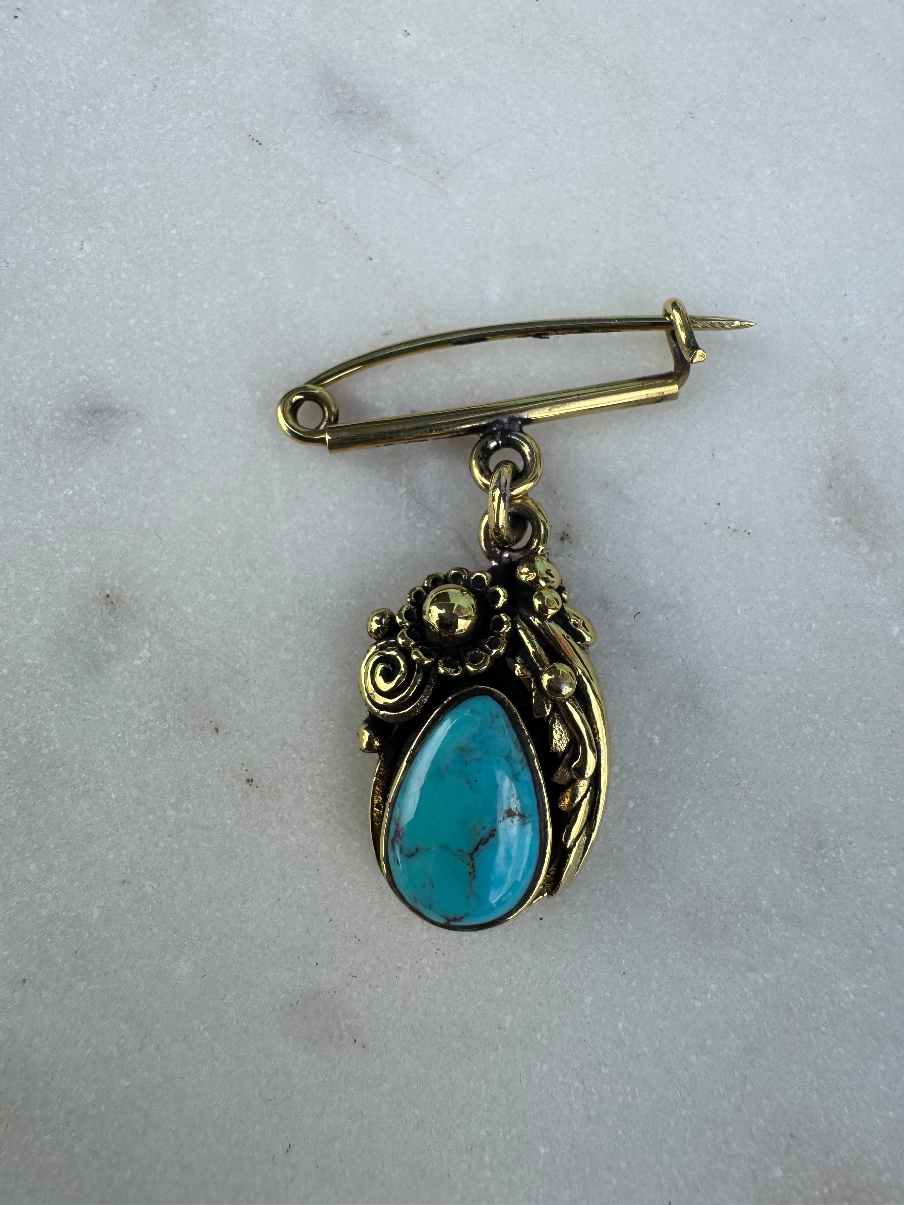 Future Nomads Brooches Turquoise Brooch Pin