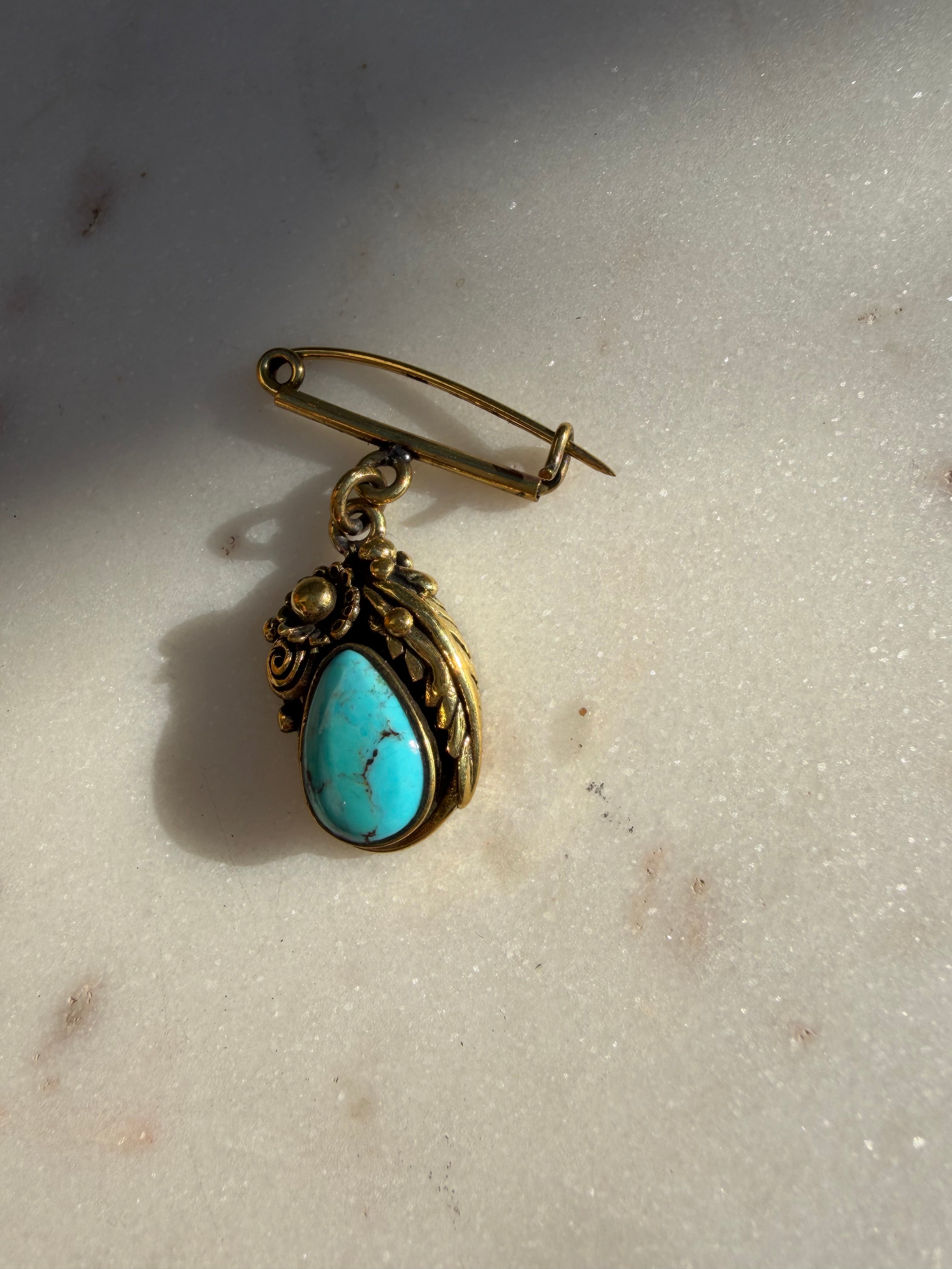 Future Nomads Brooches Turquoise Brooch Pin
