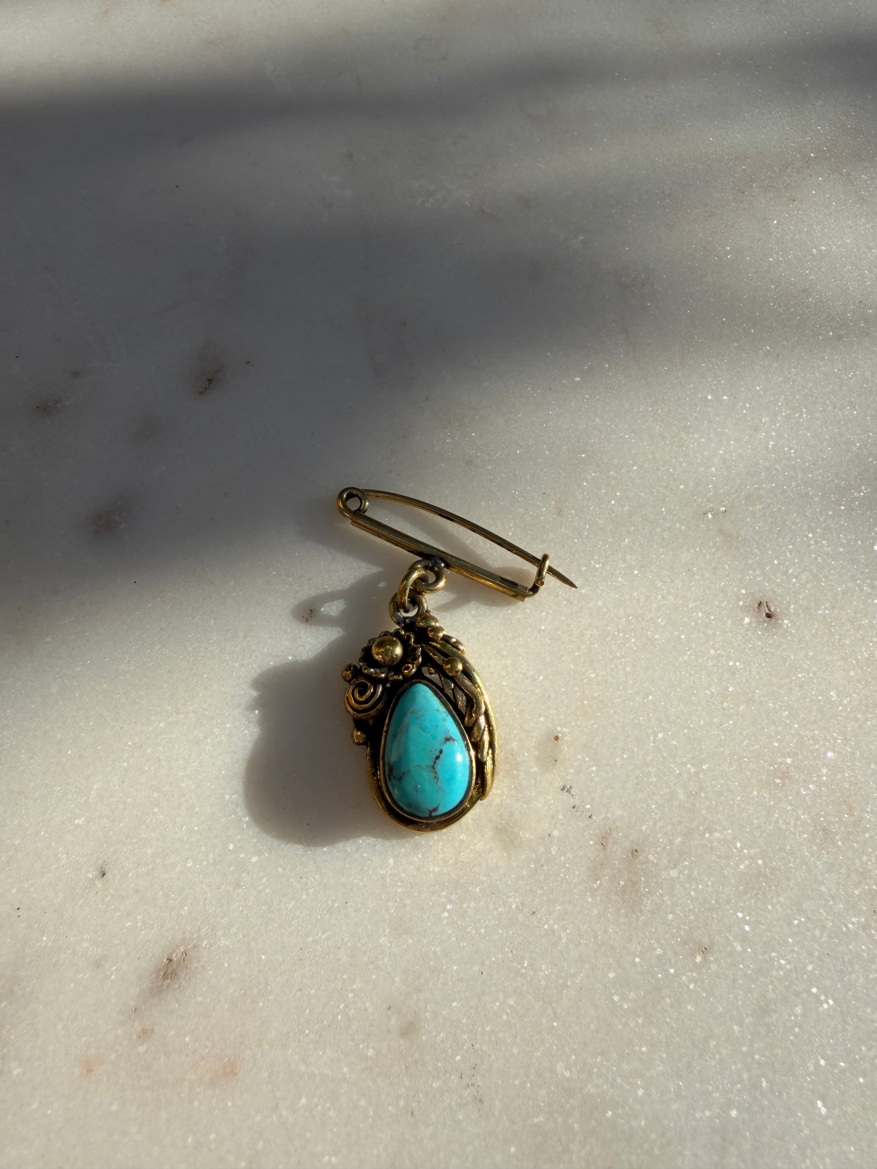 Future Nomads Brooches Turquoise Brooch Pin