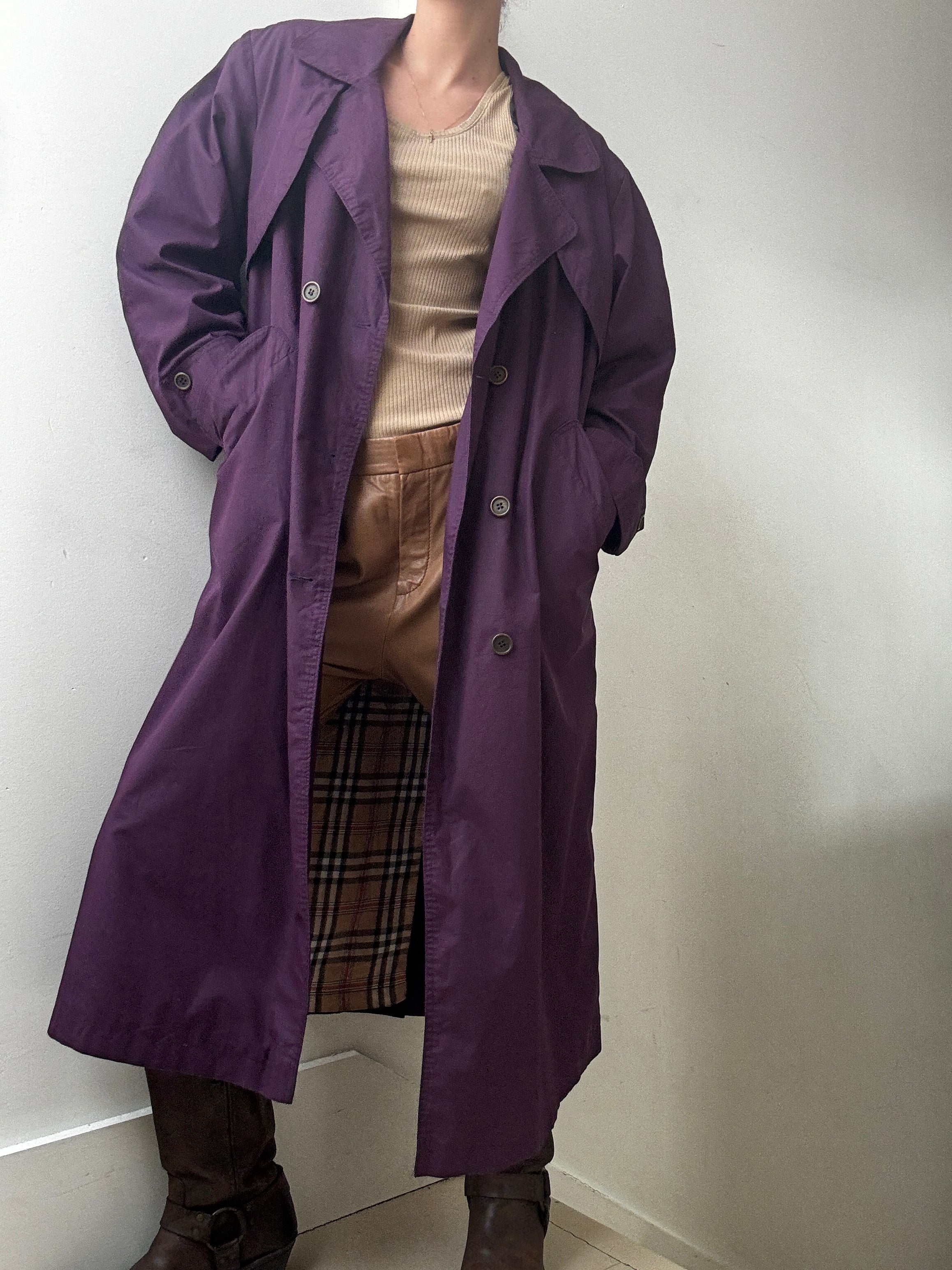 Burberry trench coat womens purple deals