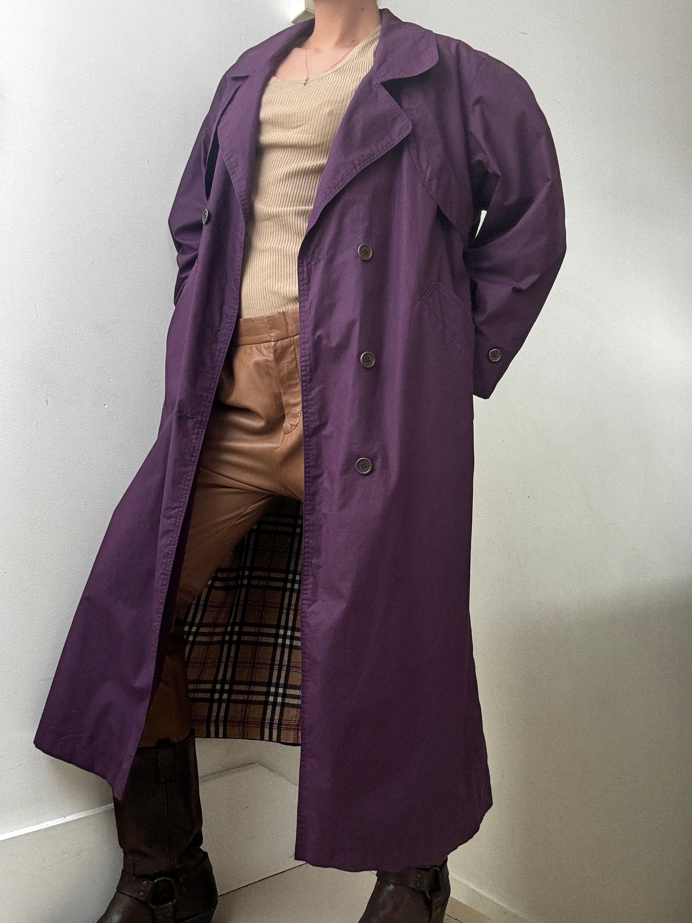 Future Nomads Coats Large Burberry Style Purple Trench