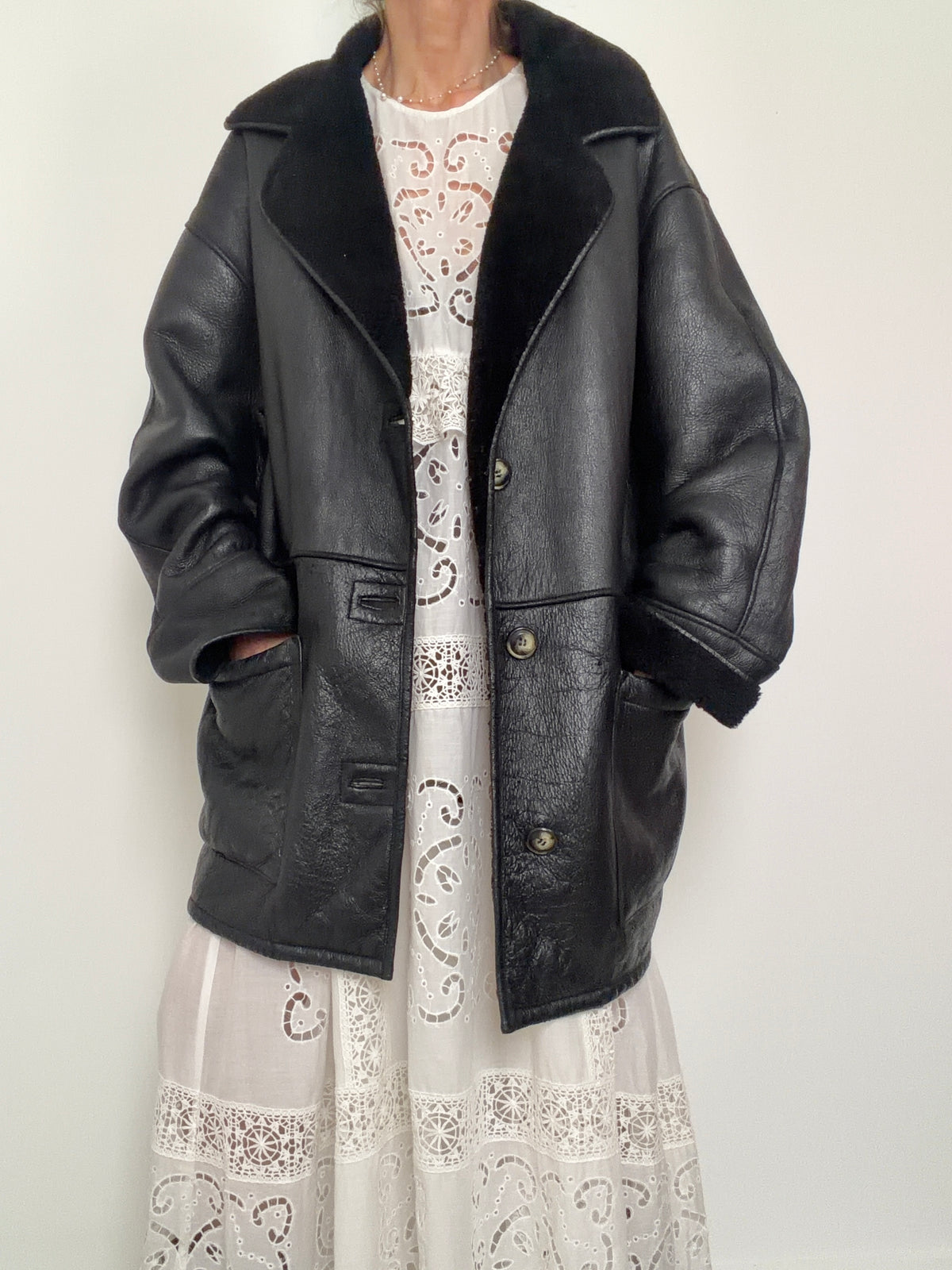 Future Nomads Coats Large-XLarge Black Vintage Shearling