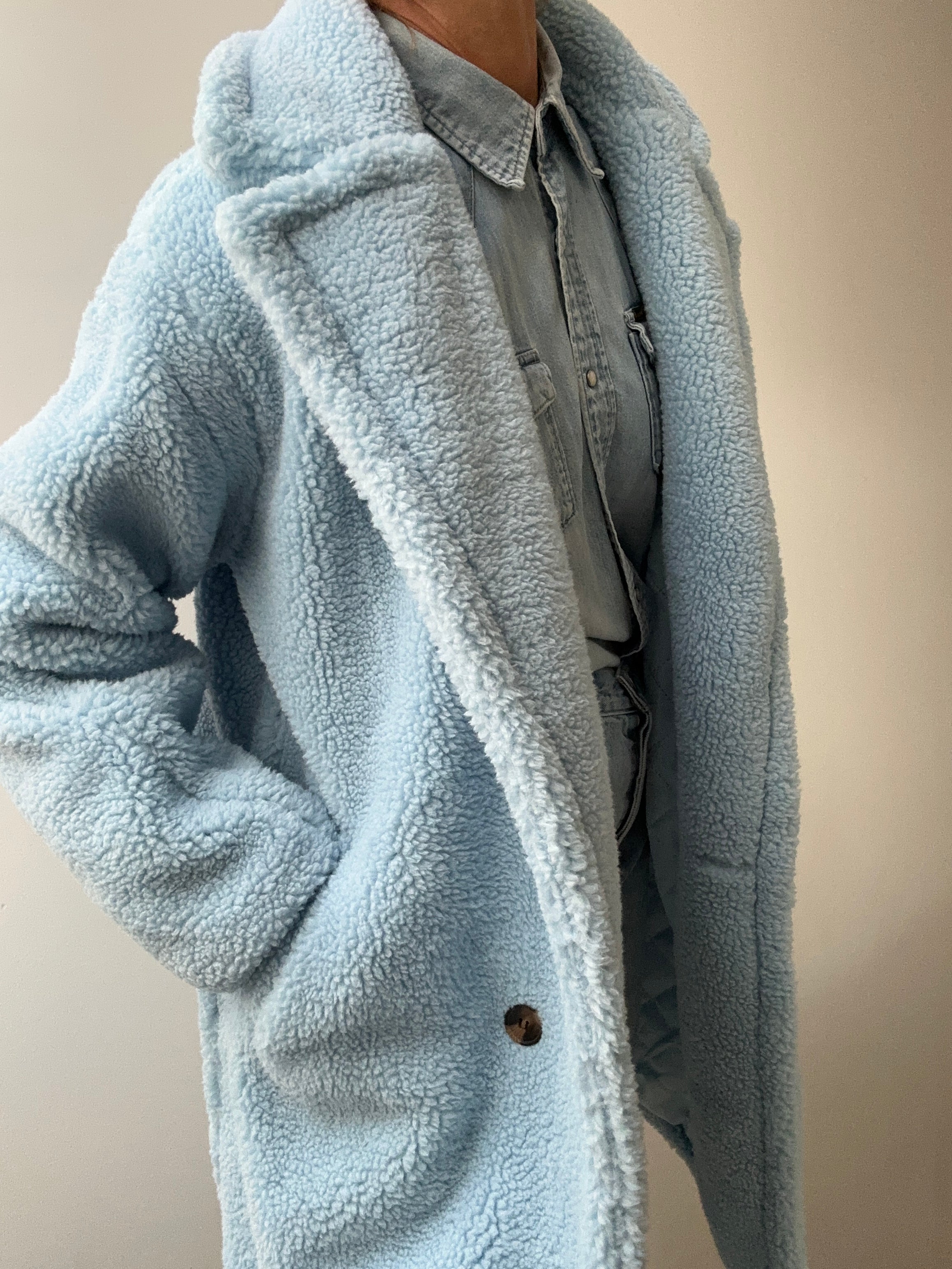 Light blue hot sale teddy coat