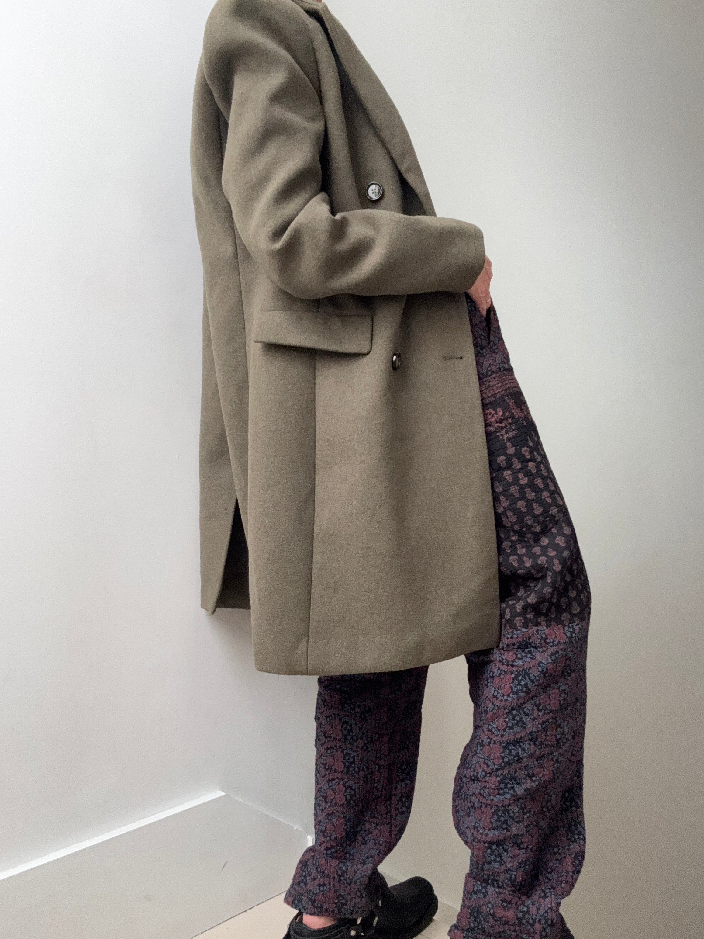 Future Nomads Coats Wool Blend Coat Olive Green