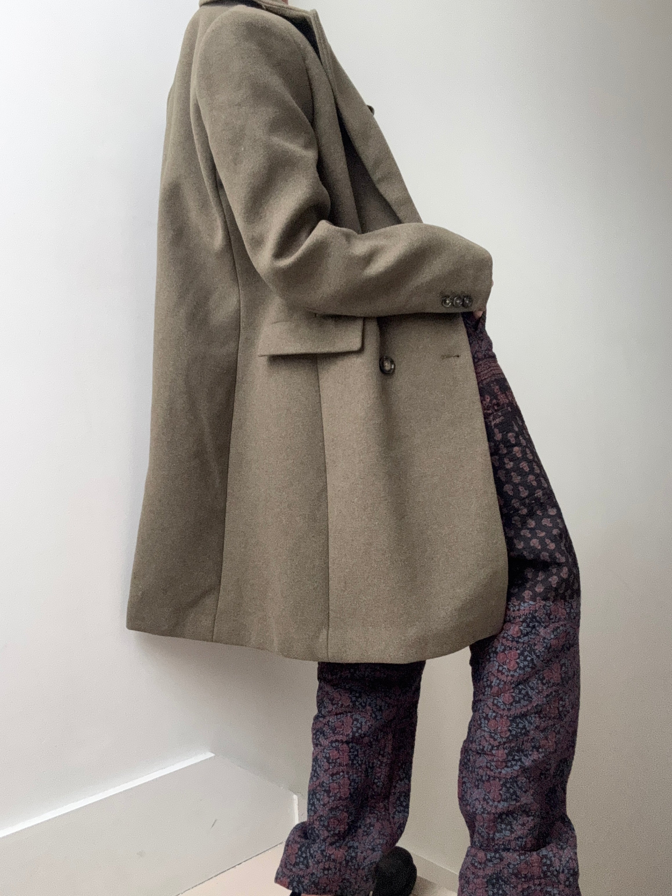 Future Nomads Coats Wool Blend Coat Olive Green