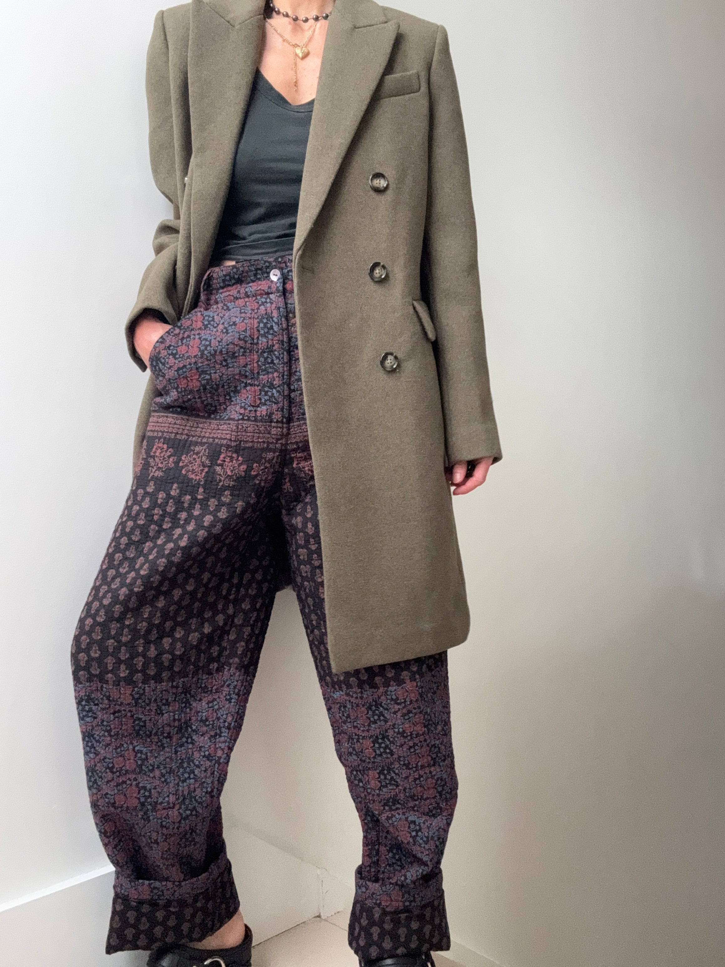 Future Nomads Coats Wool Blend Coat Olive Green