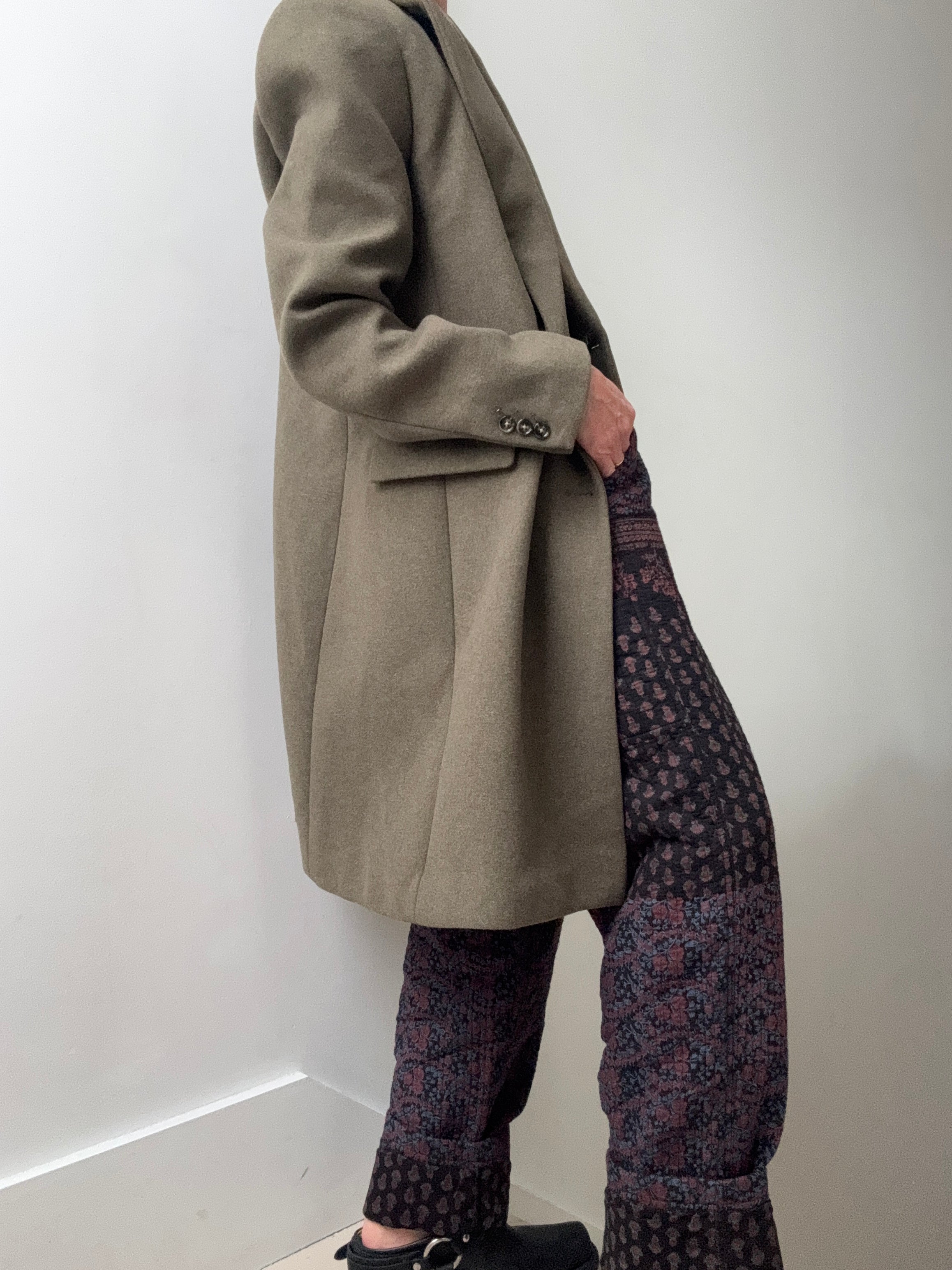 Future Nomads Coats Wool Blend Coat Olive Green