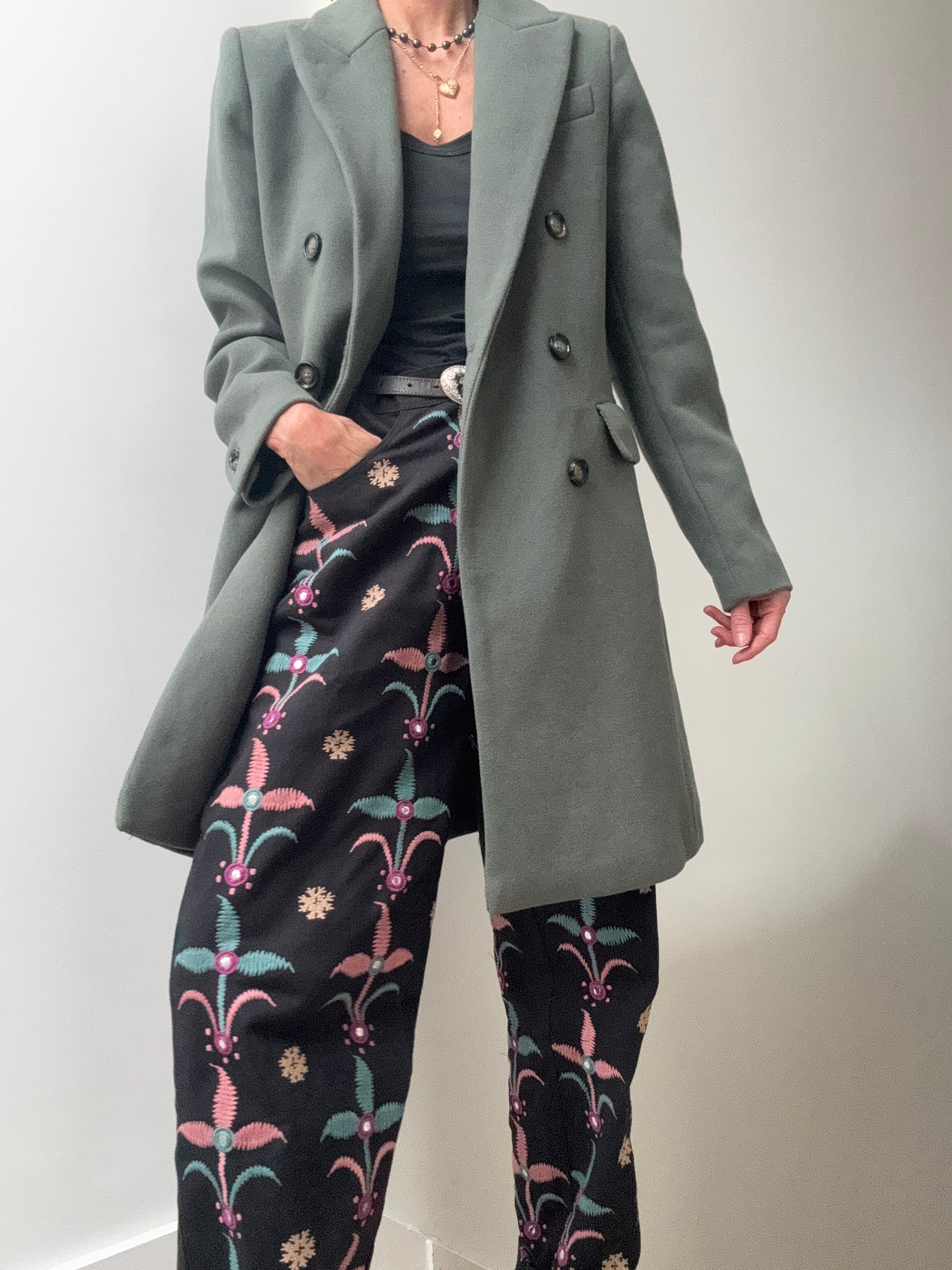 Future Nomads Coats Wool Blend Coat Sage Green