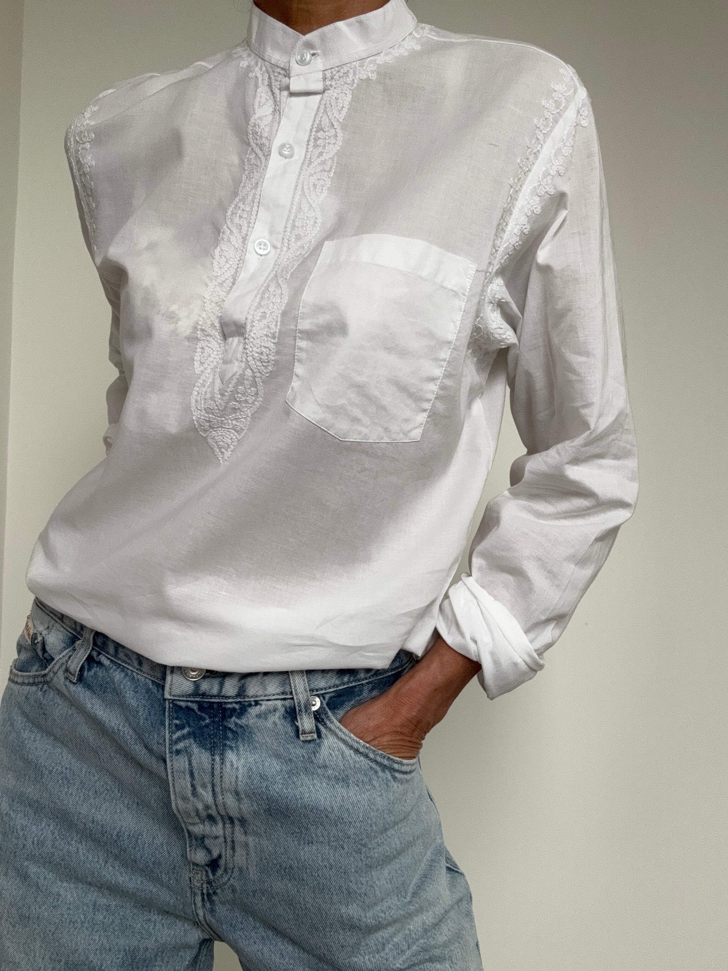 Future Nomads Dresses Long Sleeve Nehru Collar Kurta