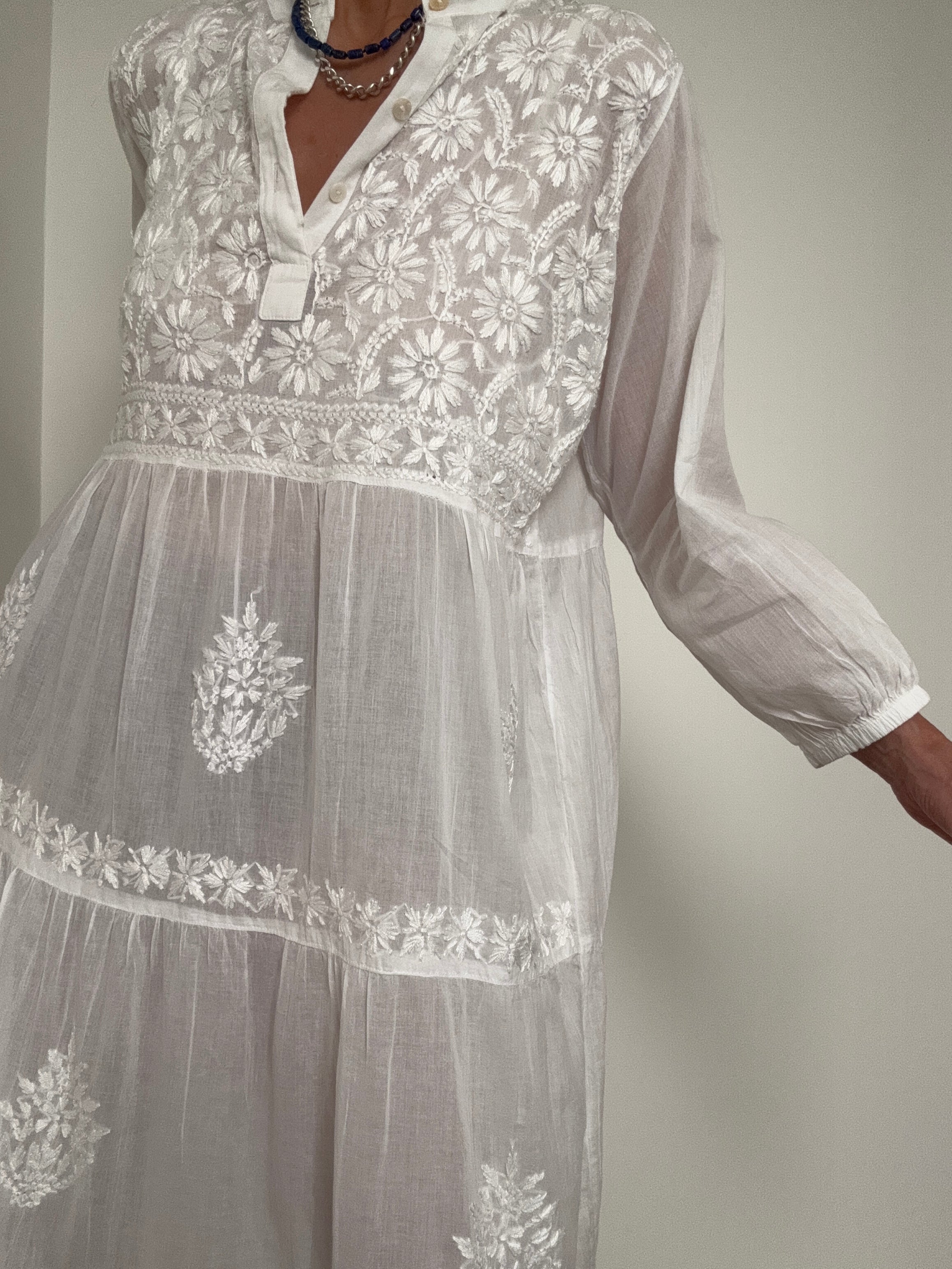 Future Nomads Dresses Tiered Cotton Voile Dress