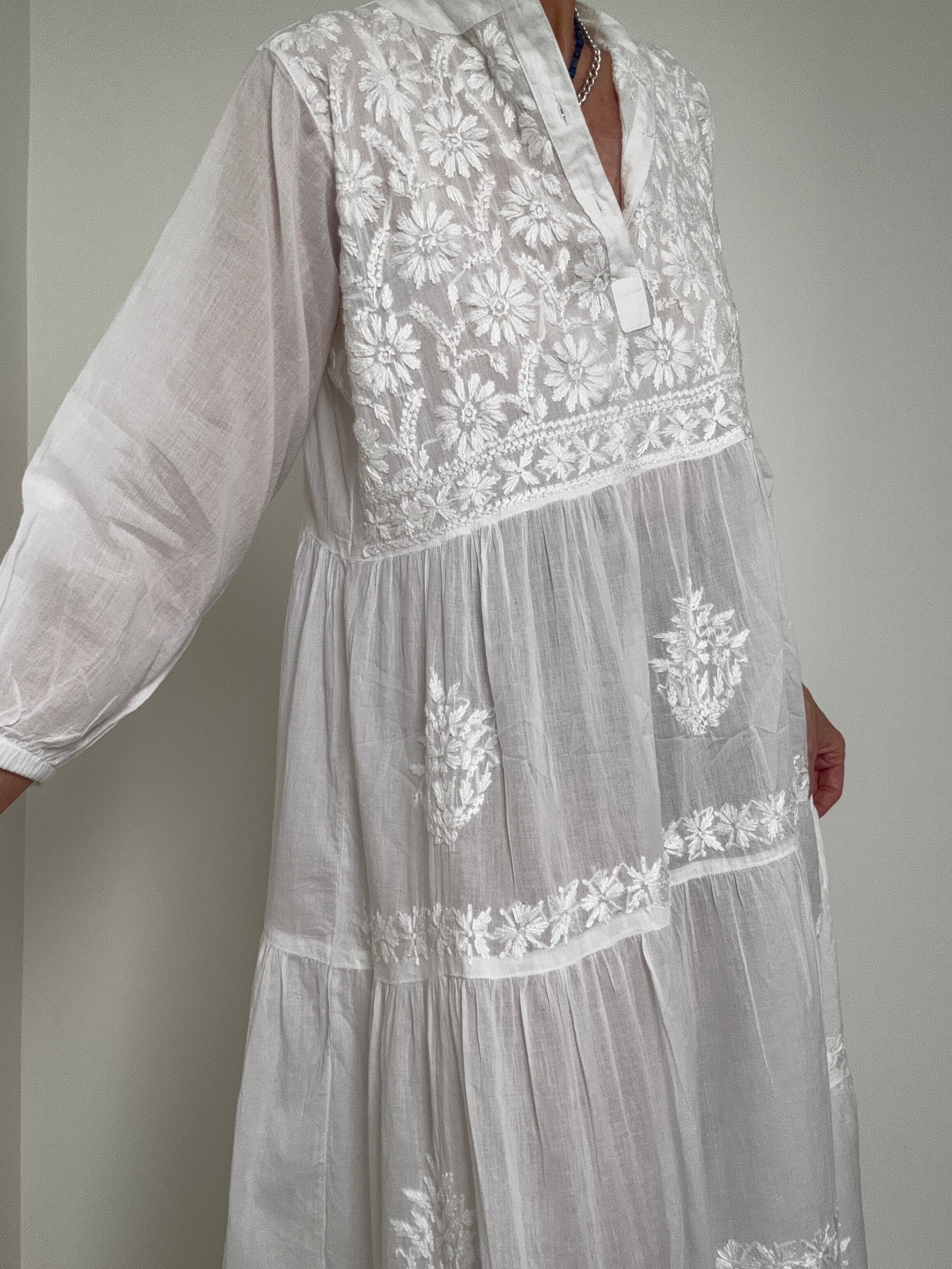 Future Nomads Dresses Tiered Cotton Voile Dress