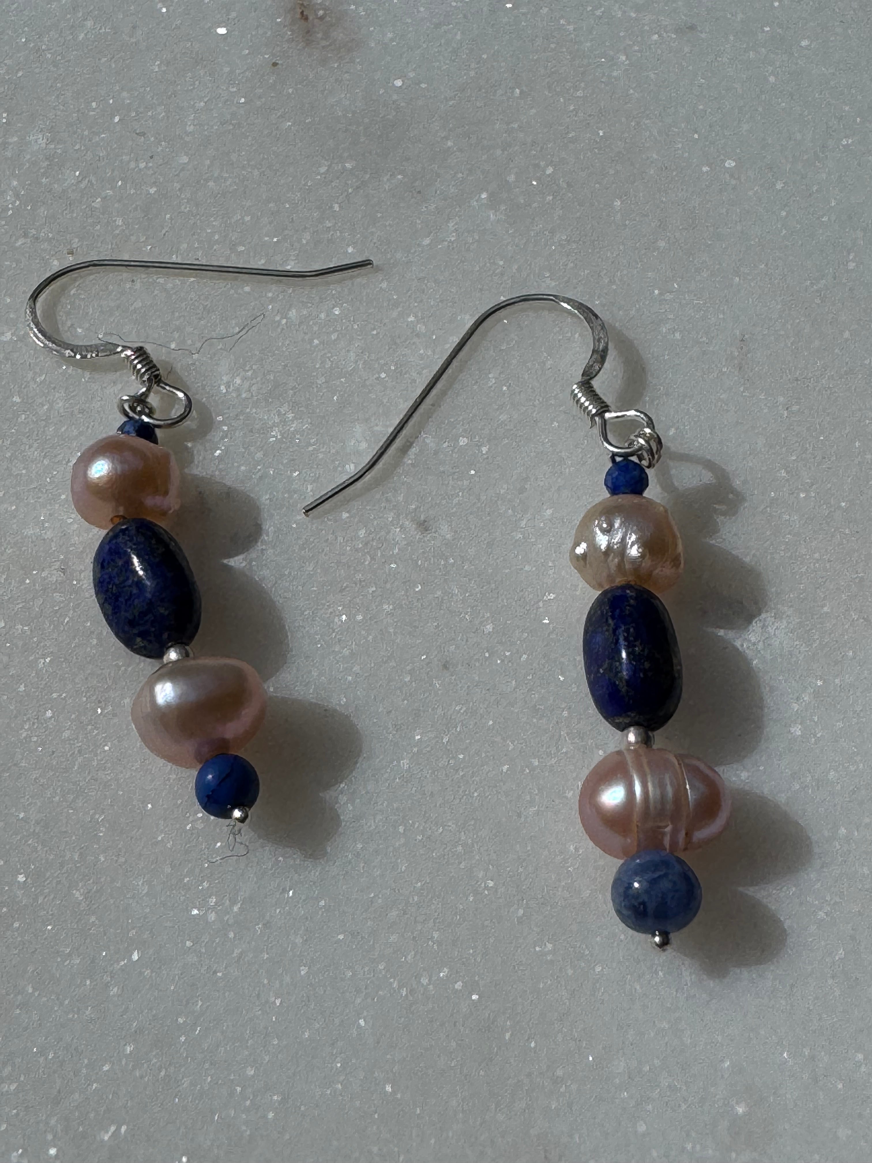 Lapis And Pearl Earrings | Earrings