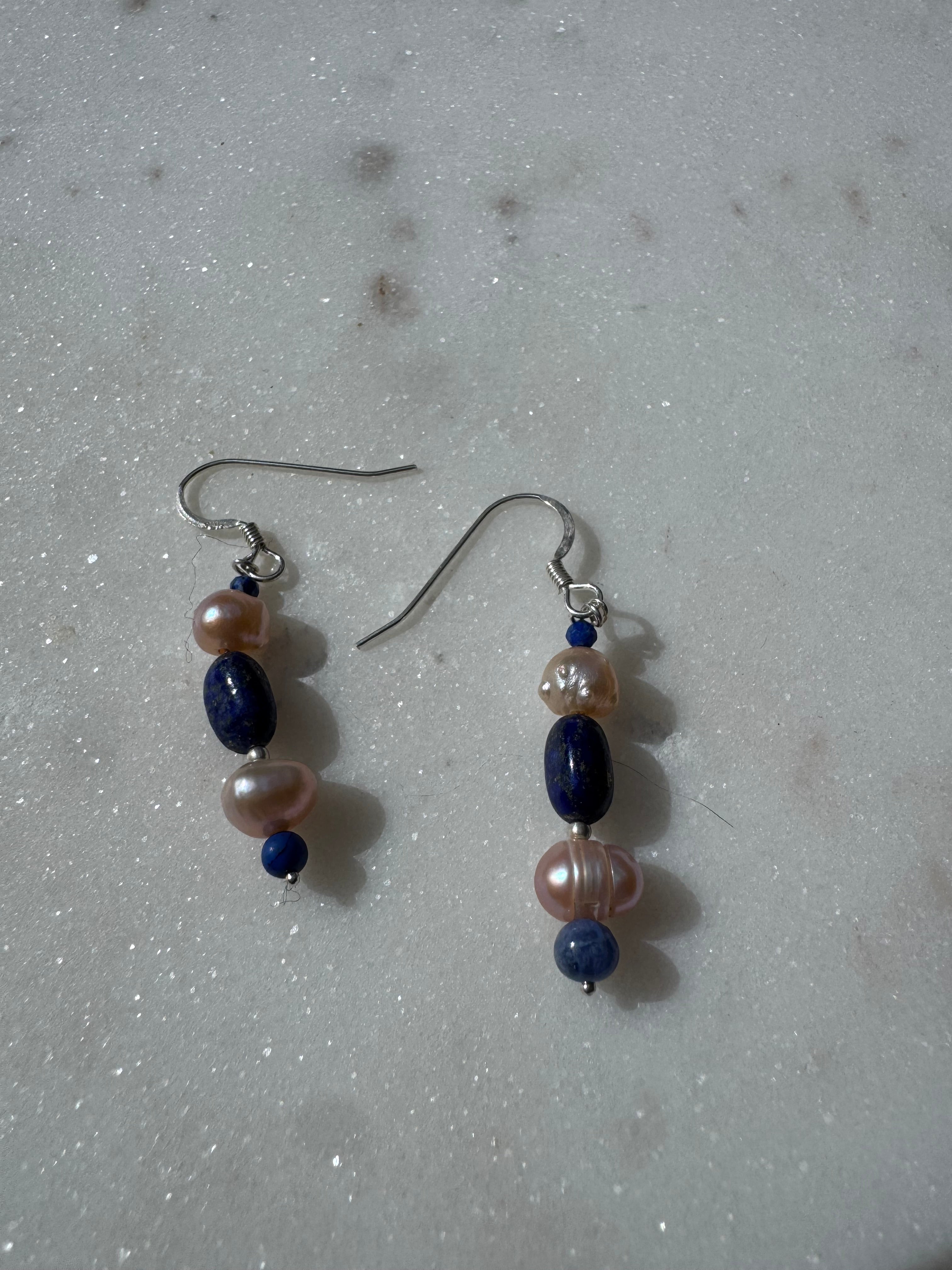 Lapis And Pearl Earrings | Earrings