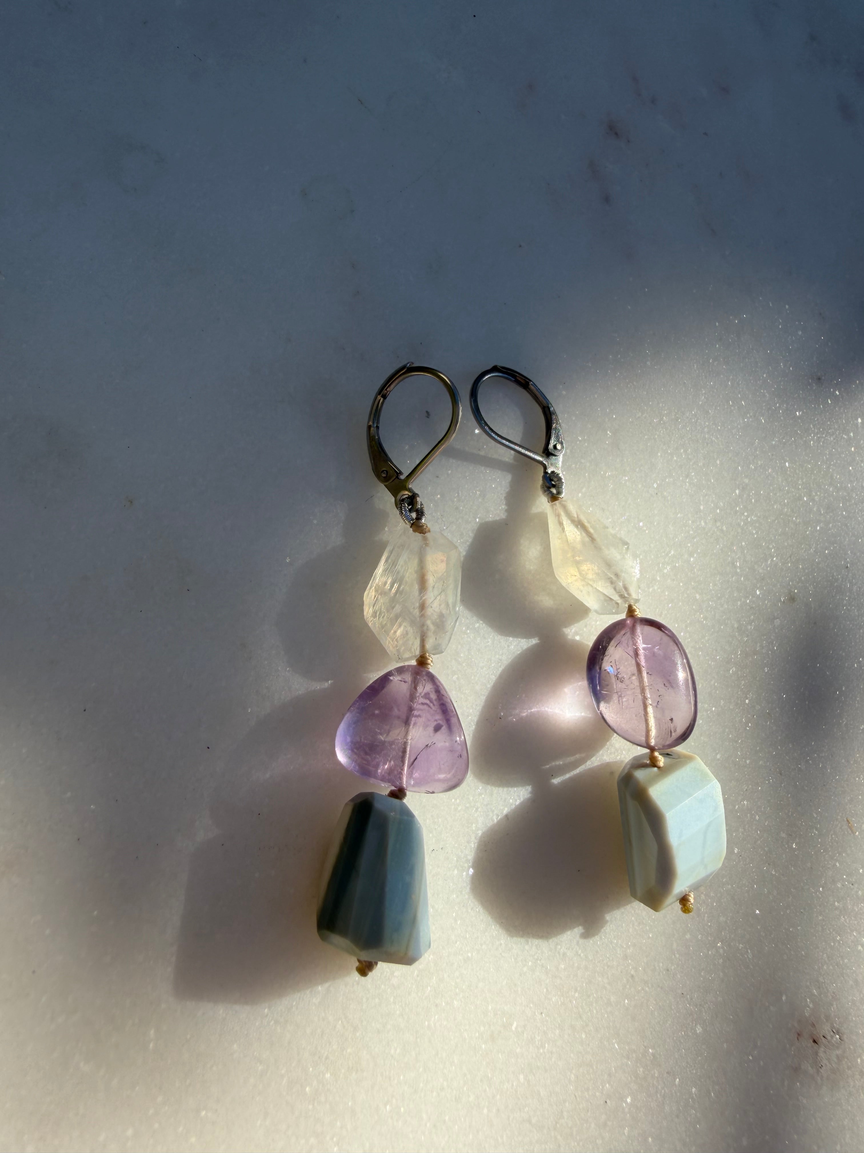 Nomad Drops Agate Mix | Earrings