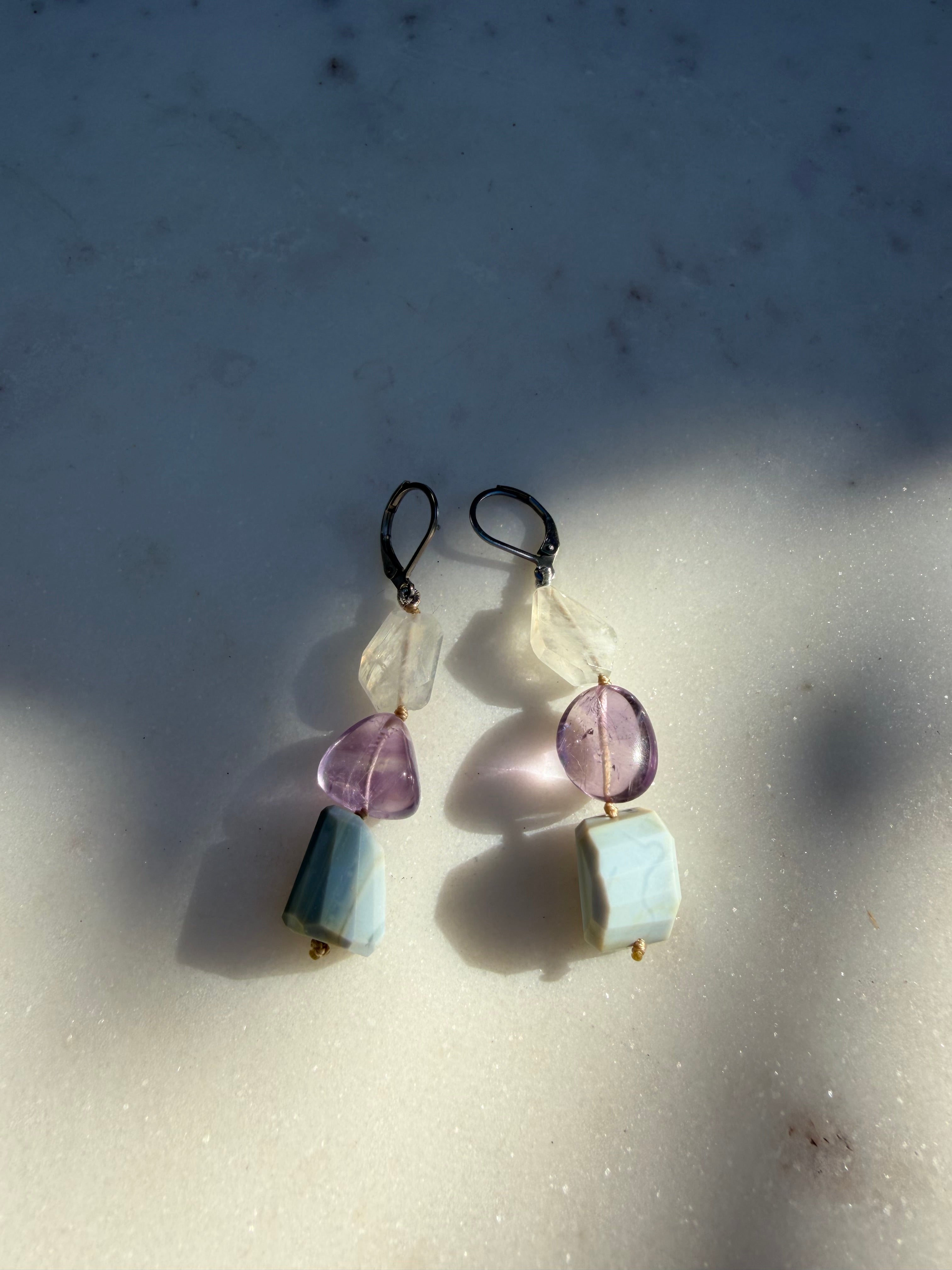 Nomad Drops Agate Mix | Earrings