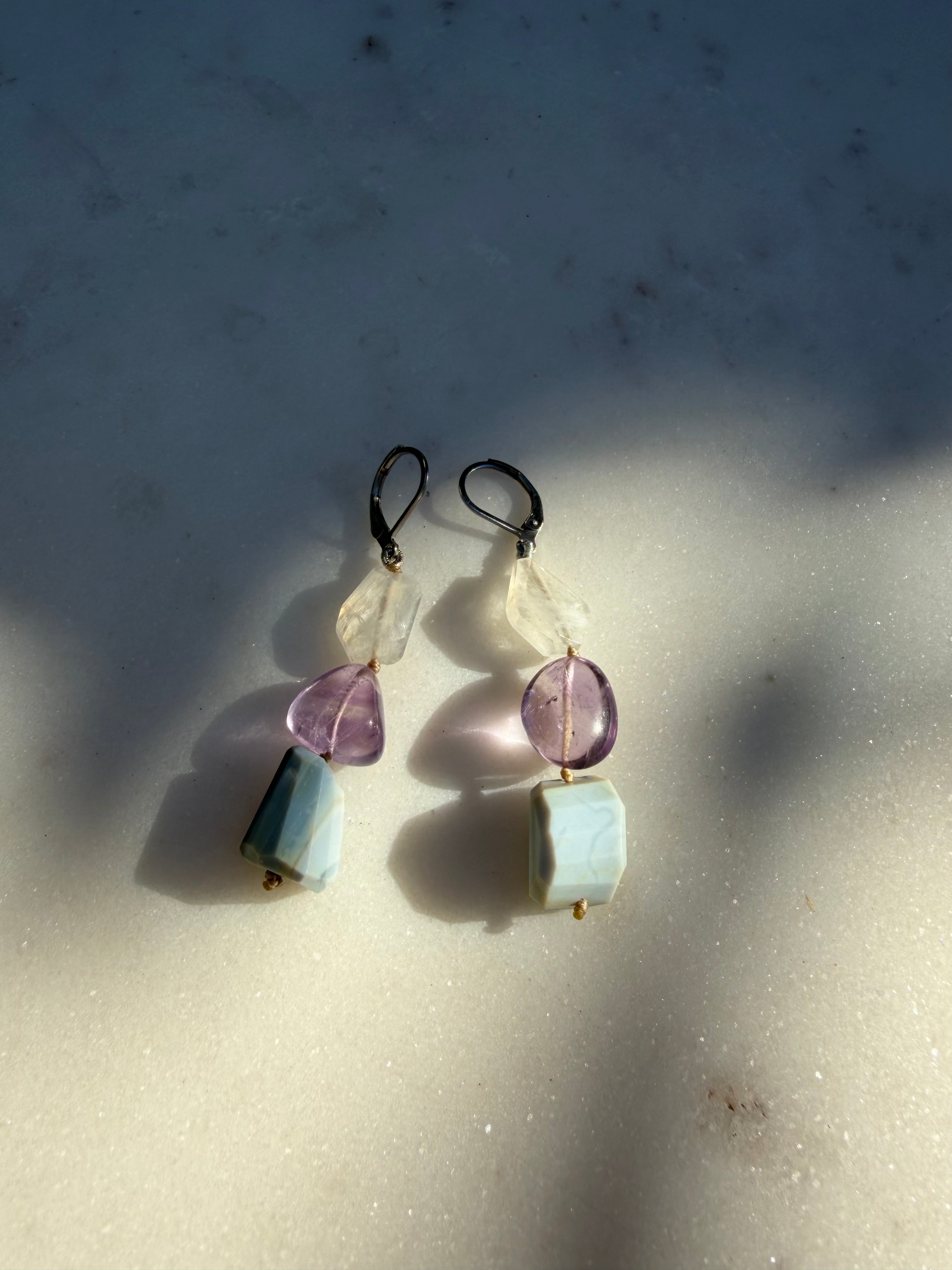 Nomad Drops Agate Mix | Earrings