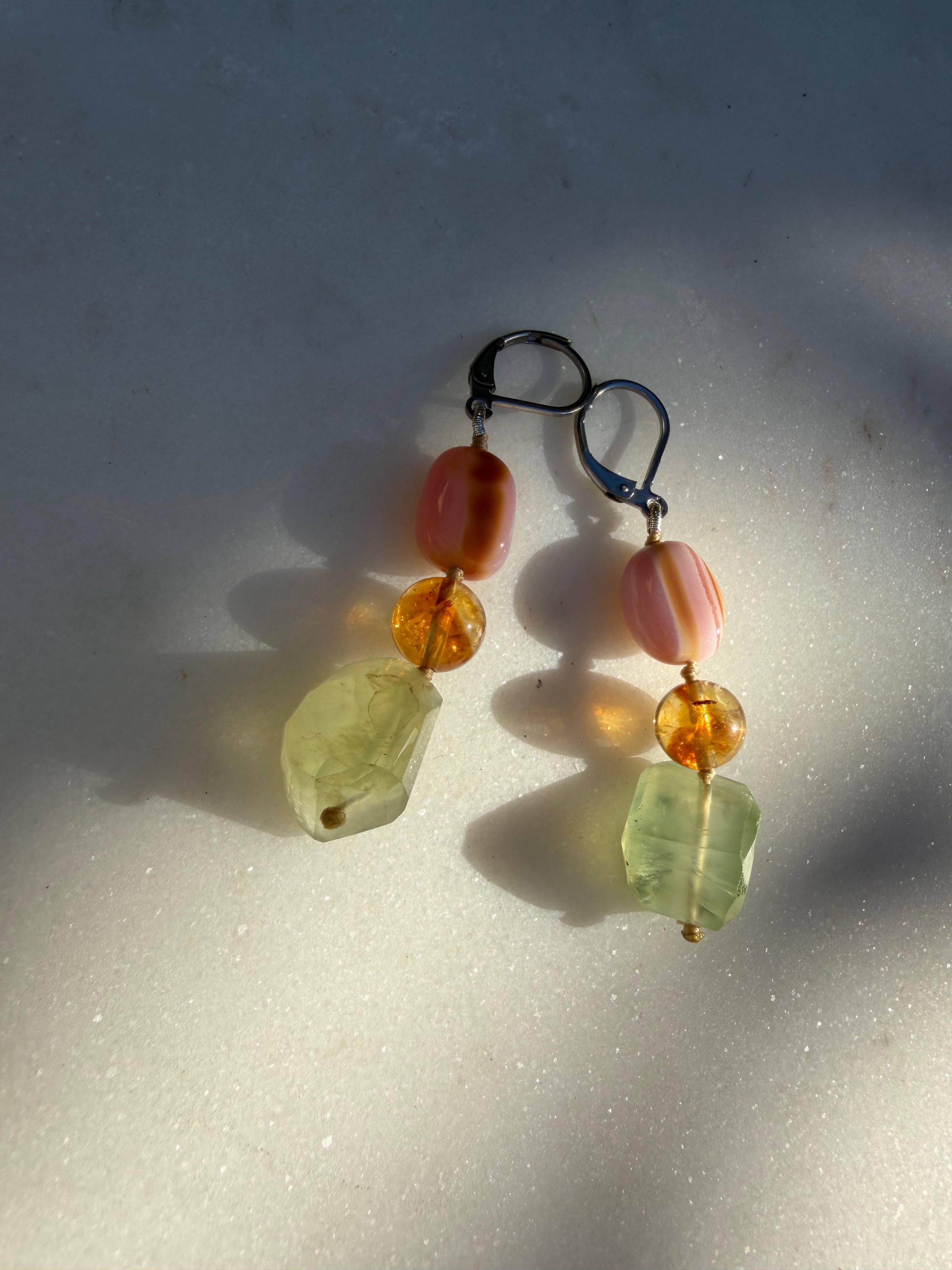 Nomad Drops Citrine Green | Earrings