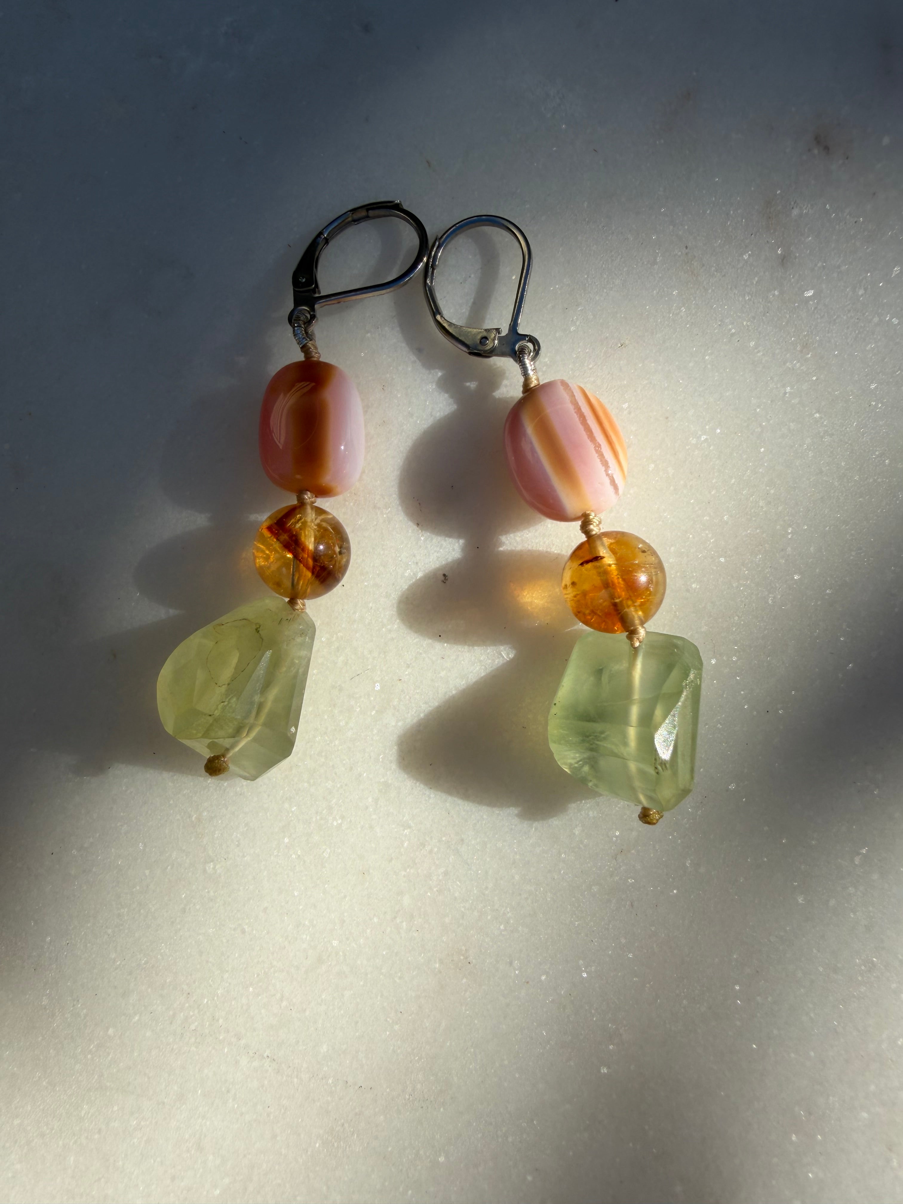 Nomad Drops Citrine Green | Earrings