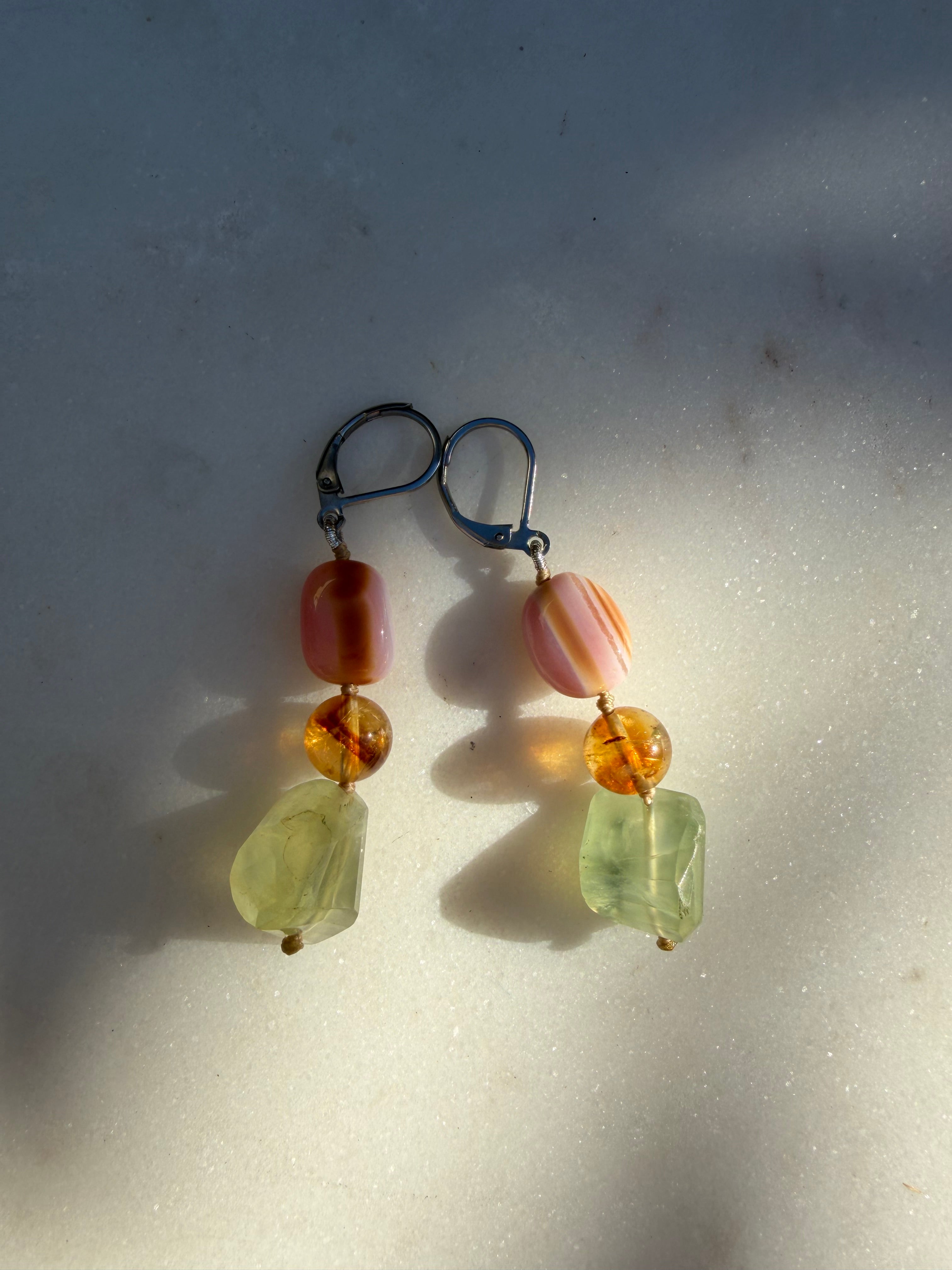 Nomad Drops Citrine Green | Earrings