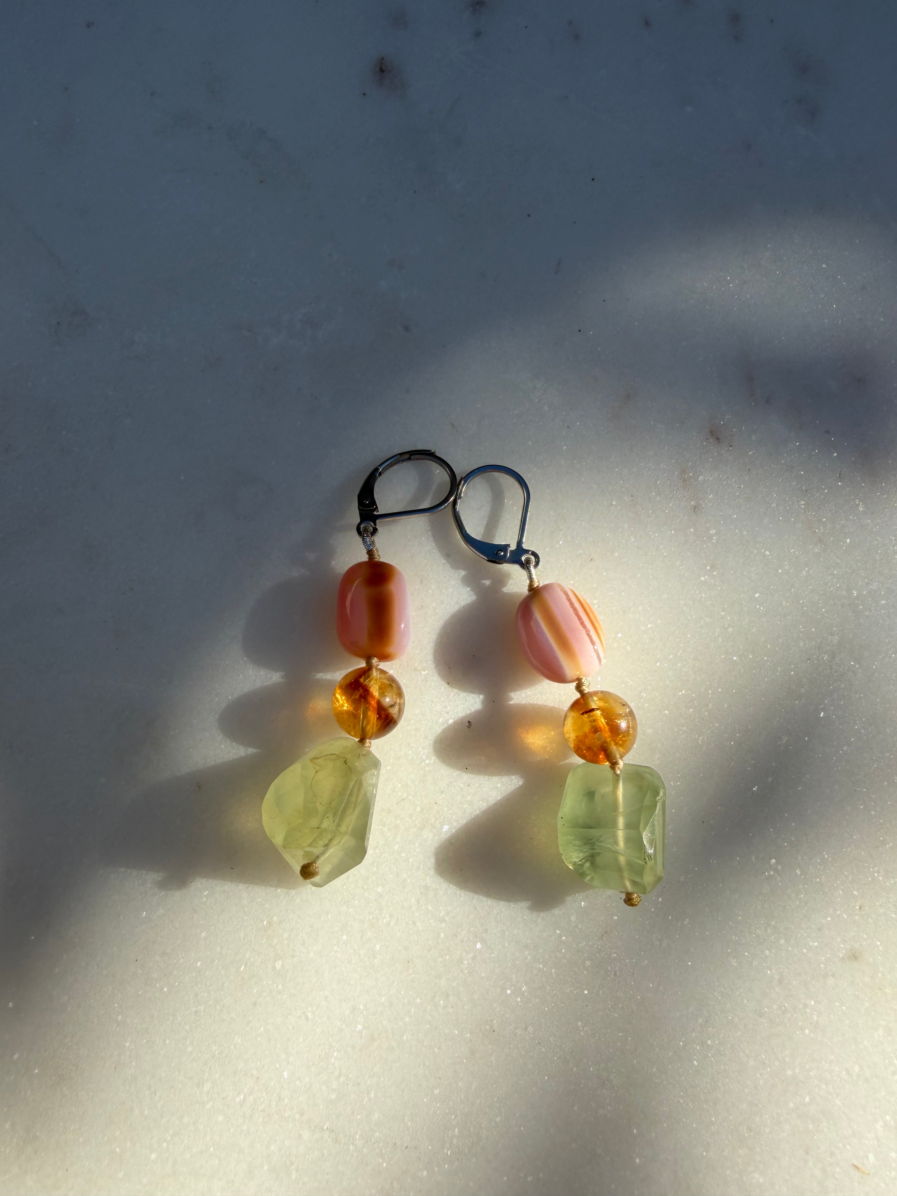 Nomad Drops Citrine Green | Earrings